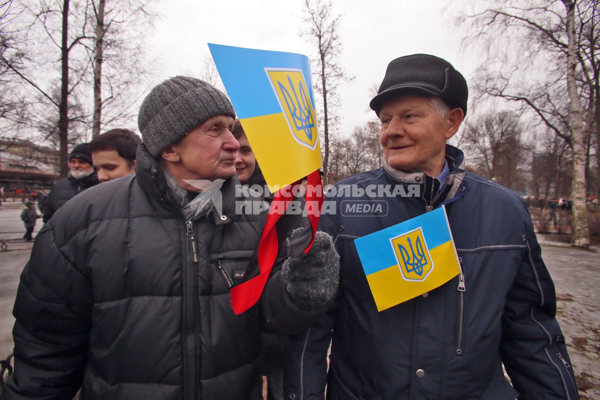 Траурное шествие памяти Бориса Немцова в Санкт-Петербурге.