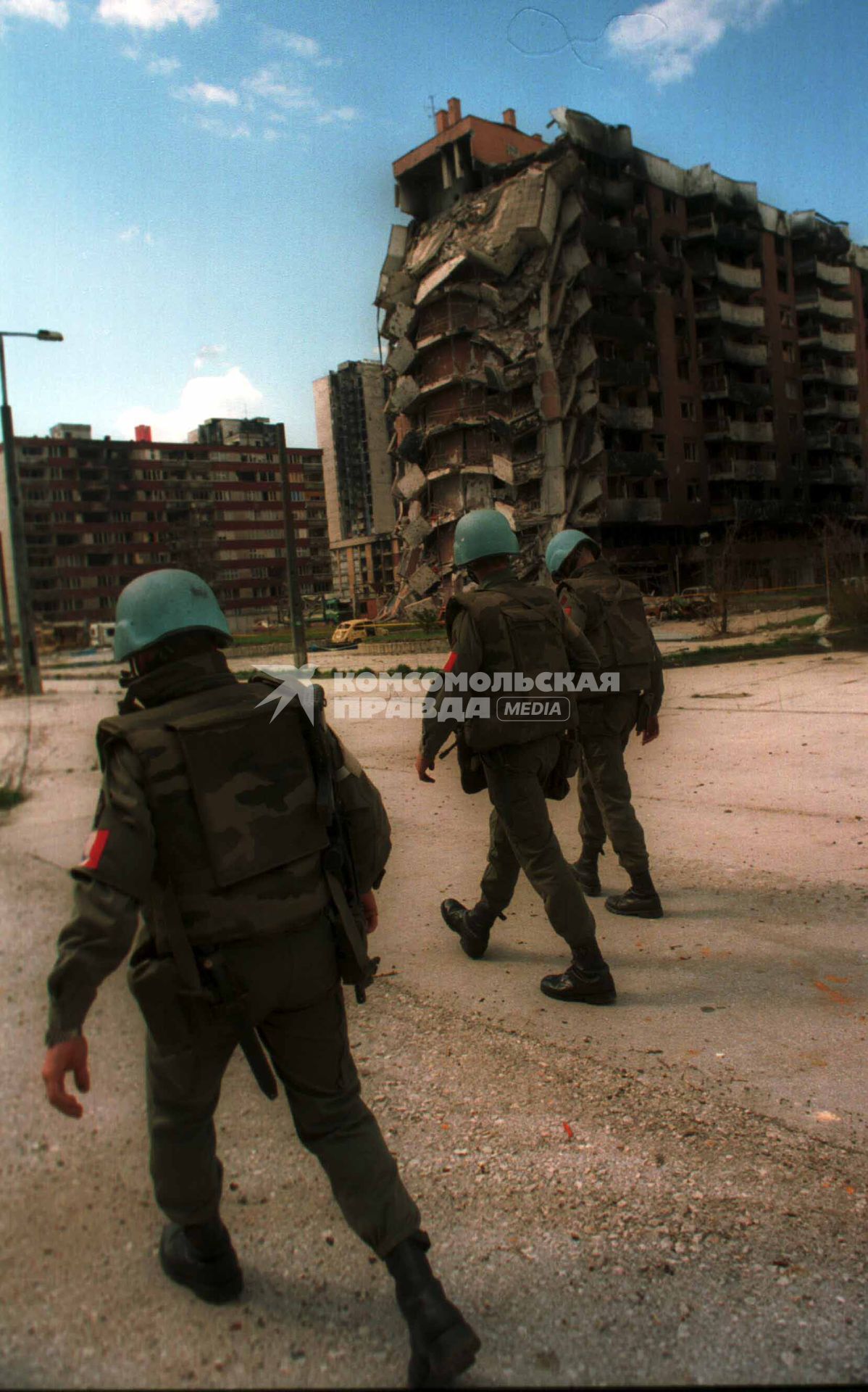 Сараево. 1994 год. Боснийская война. На снимке: миротворцы ООН.