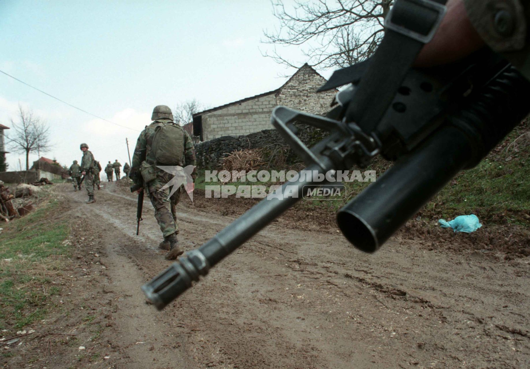 Боснийская война. 1994 год. На снимке: американские миротворцы в Боснии.