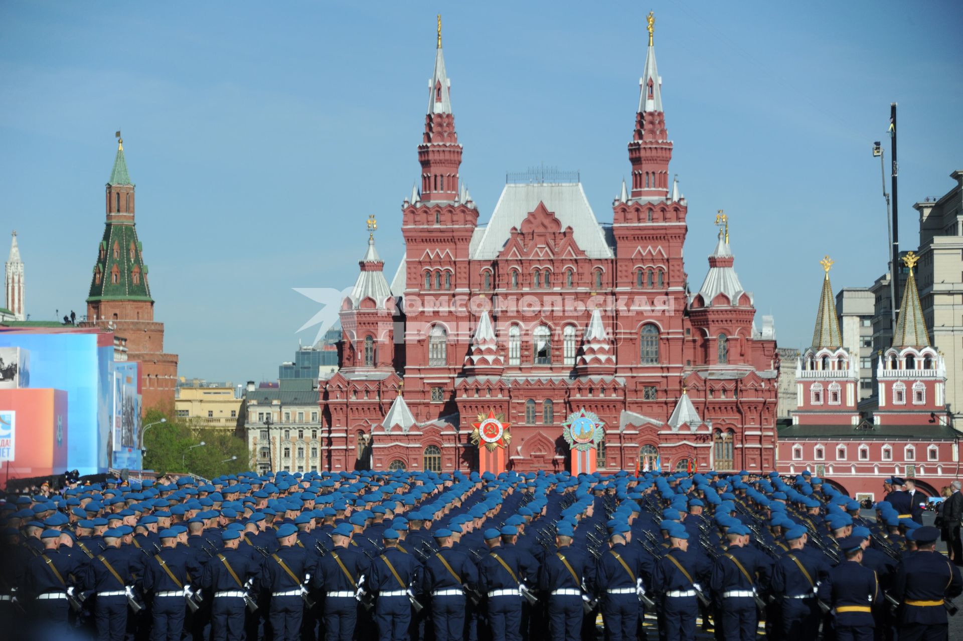 Москва. Военнослужащие парадных расчетов во время генеральной репетиции Парада на Красной площади, в честь 70-летия Победы в Великой Отечественной войне.