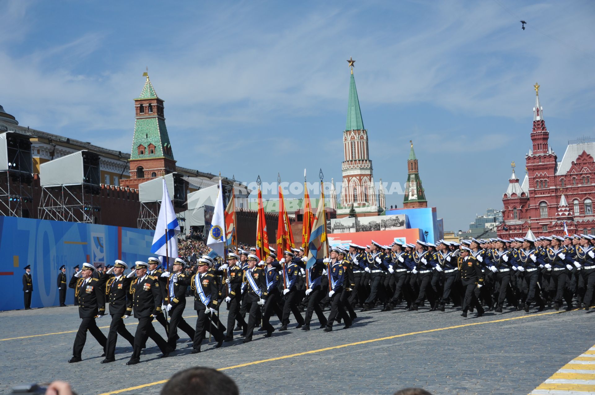 Москва. Военнослужащие парадных расчетов во время военного парада на Красной площади, в честь 70-летия Победы в Великой Отечественной войне.