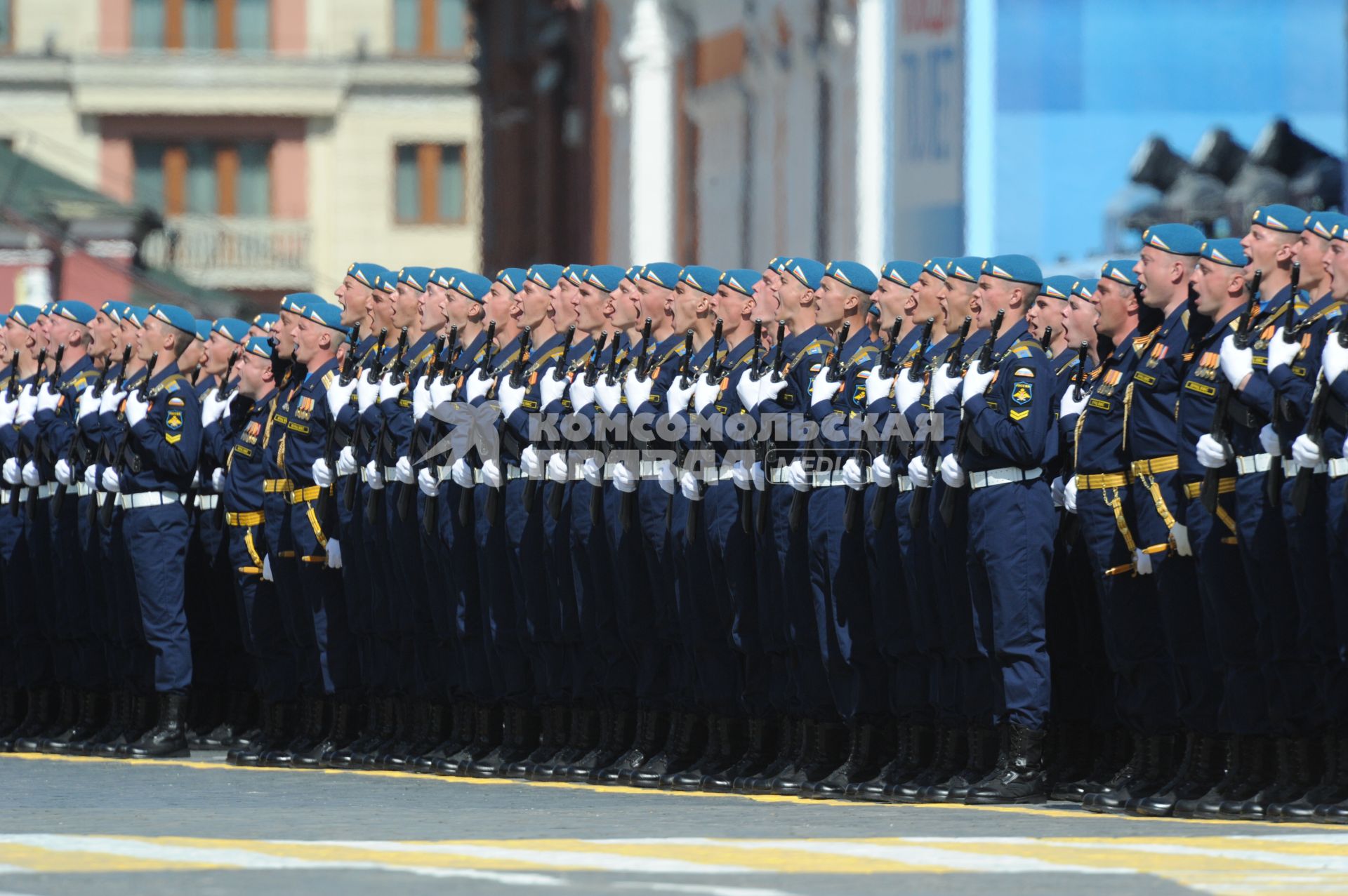 Москва. Военнослужащие парадных расчетов во время  Парада на Красной площади, в честь 70-летия Победы в Великой Отечественной войне.