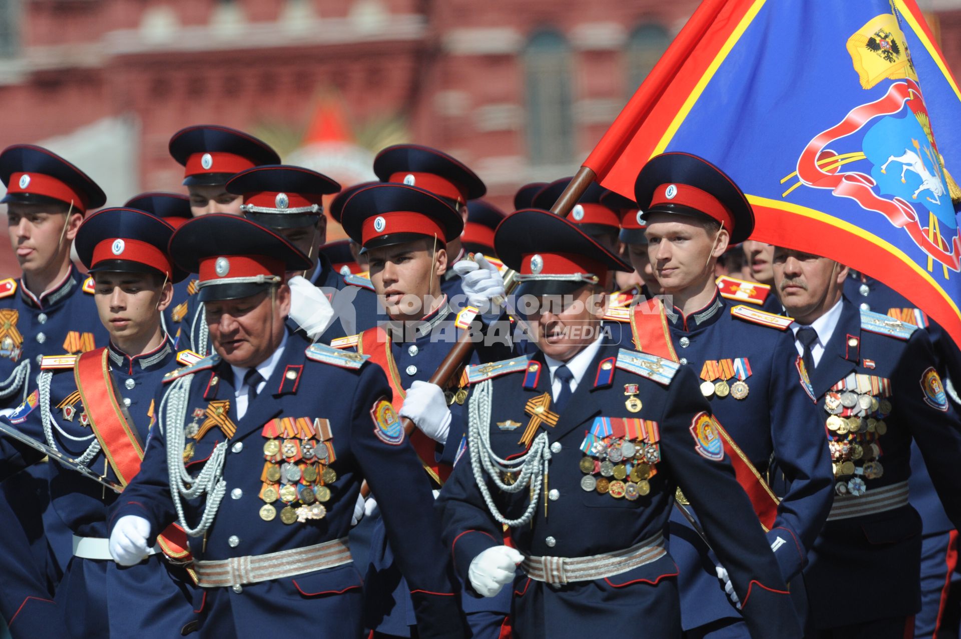 Москва. Донские казаки во время военного парада на Красной площади, в честь 70-летия Победы в Великой Отечественной войне.