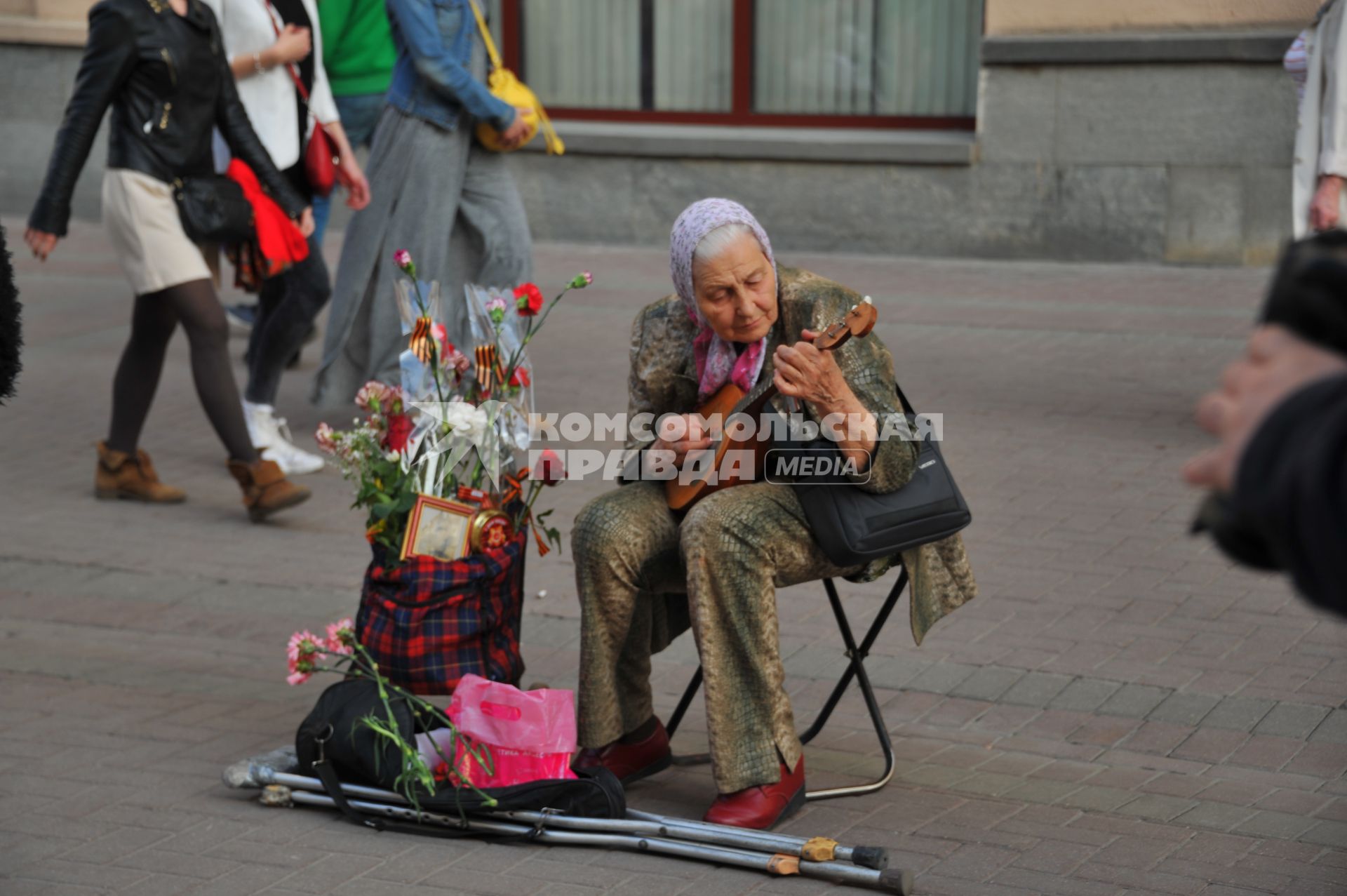 Празднование 70-летия Победы в Великой Отечественной войне 1941-1945 годов на Арбате в Москве.