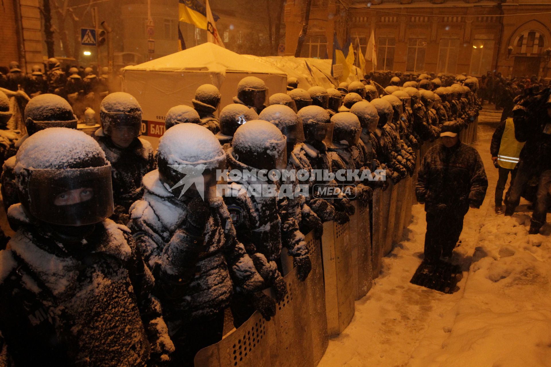 Киев. Евромайдан. Солдаты внутренних войск Украины.