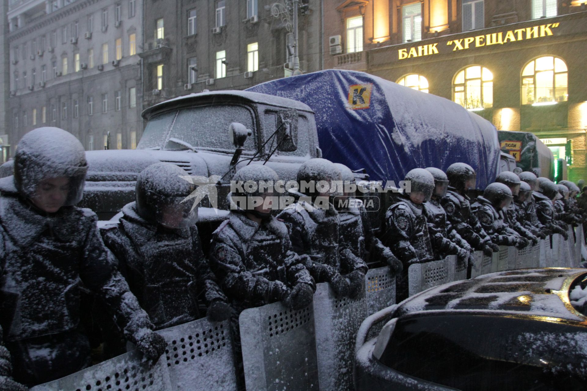 Киев. Евромайдан. Солдаты внутренних войск Украины.