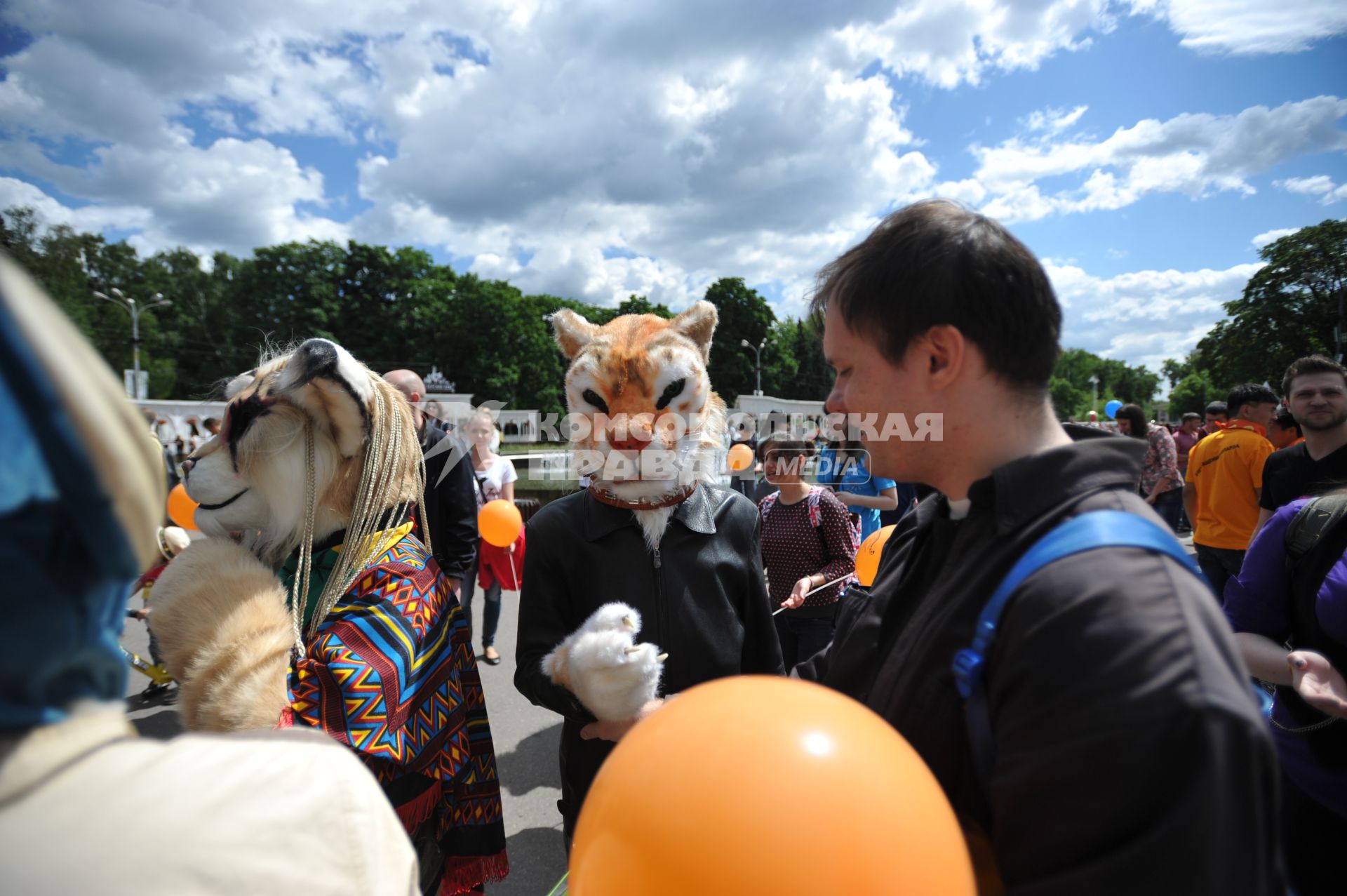 Москва. Всероссийская акция `Возвращение леопарда` в парке `Сокольники`.