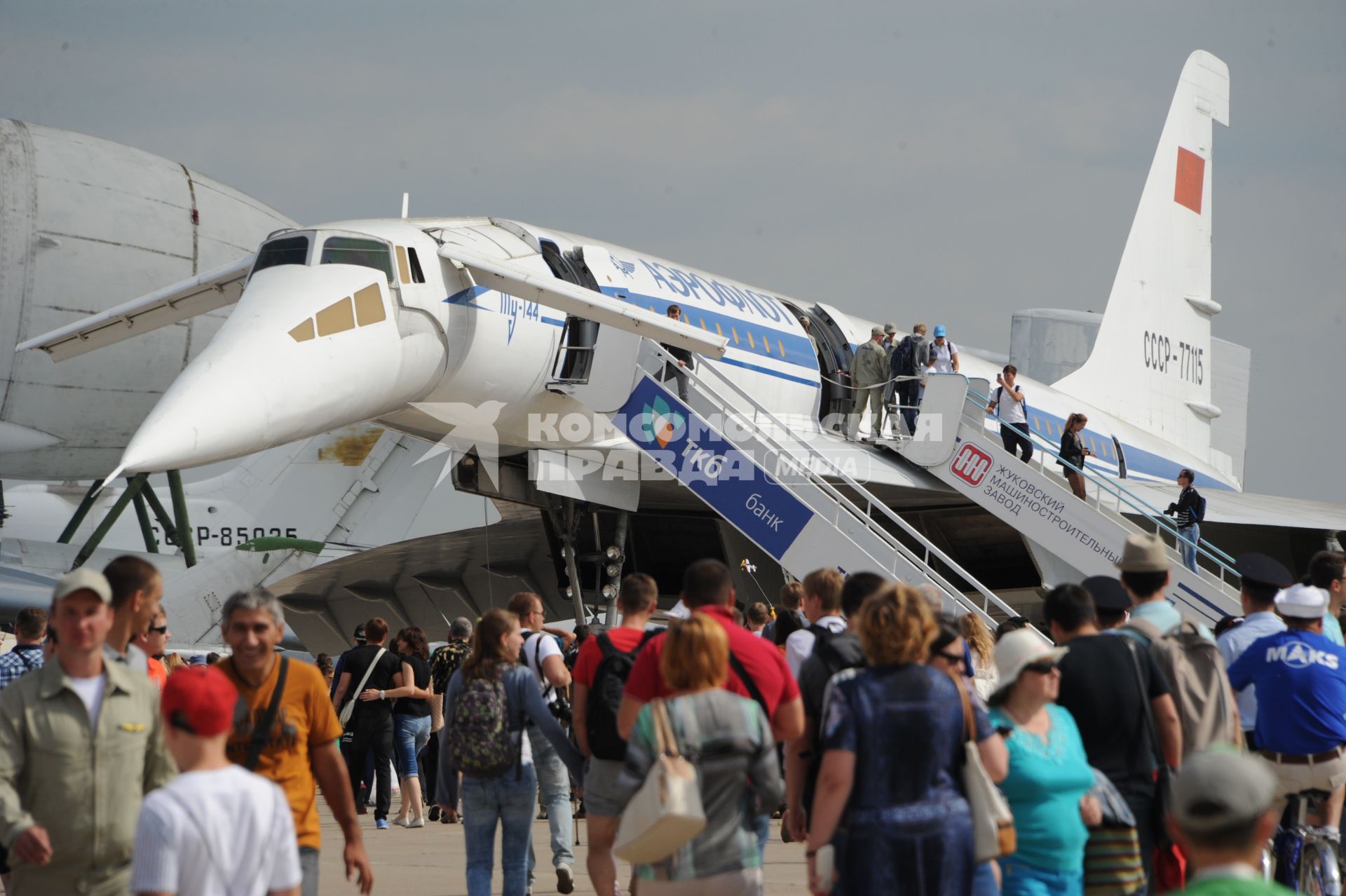 Московская область, г. Жуковский.  Сверхзвуковой авиалайнер ТУ-144 на ХII Международном авиационно-космическом салоне МАКС-2015. День четвертый.