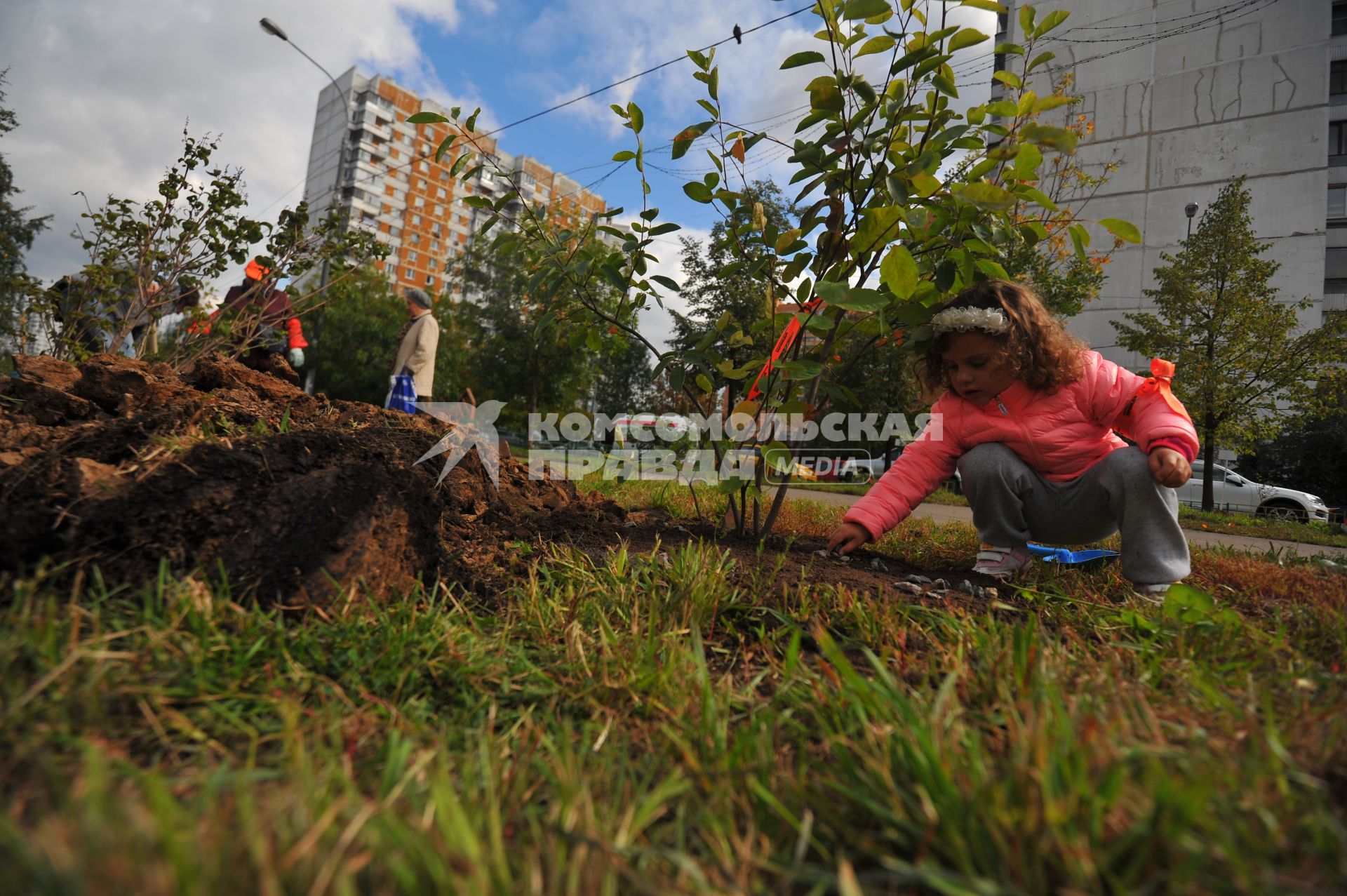 Москва. Акция `Сделаем Москву парком!` на Никулинском бульваре.