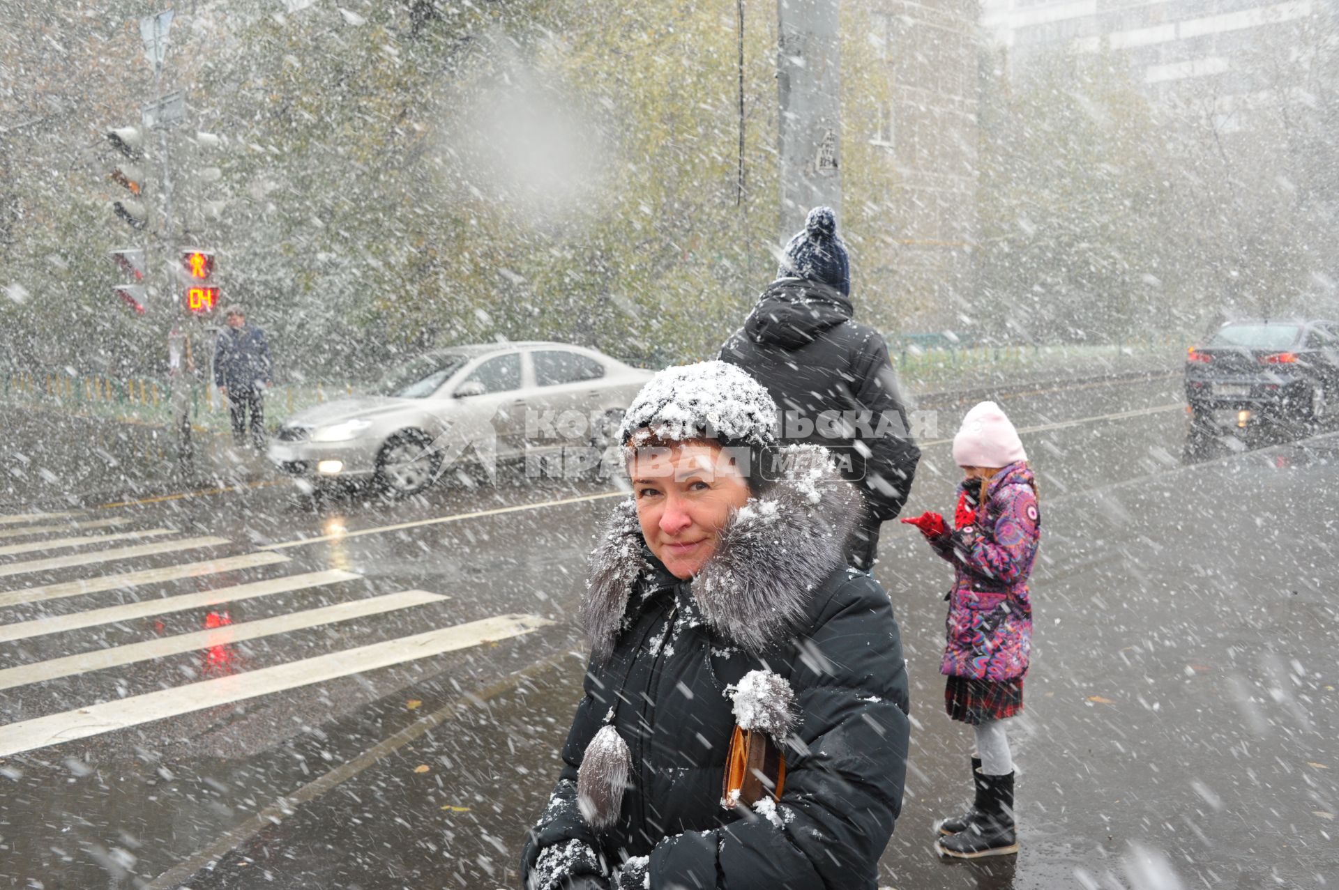 Москва.   Первый снег.