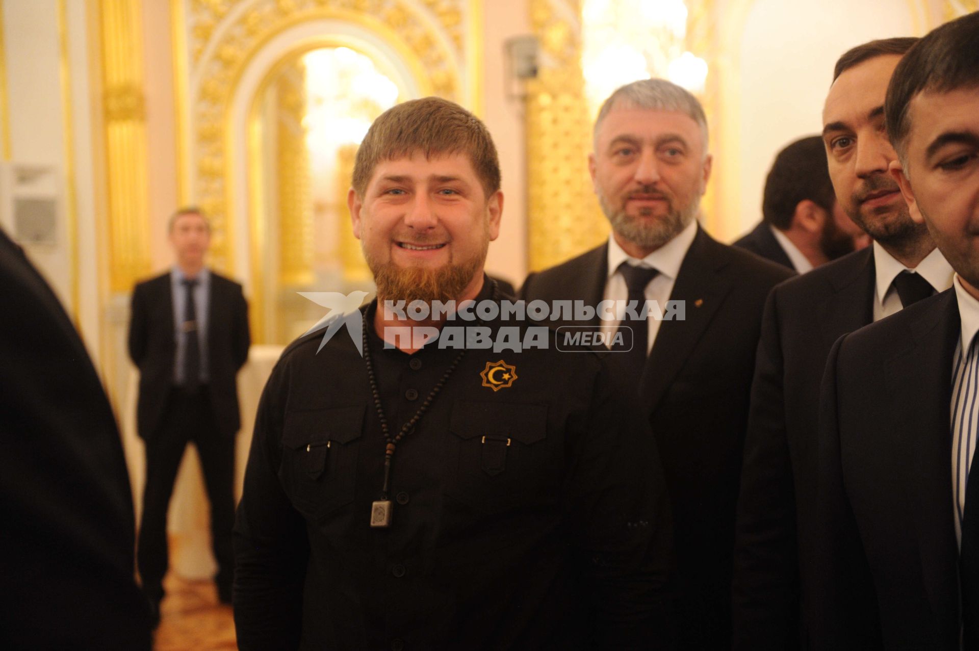 Москва. Глава Чеченской Республики Рамзан Кадыров перед началом оглашения Ежегодного послания президента РФ к Федеральному Собранию в Георгиевском зале Кремля.