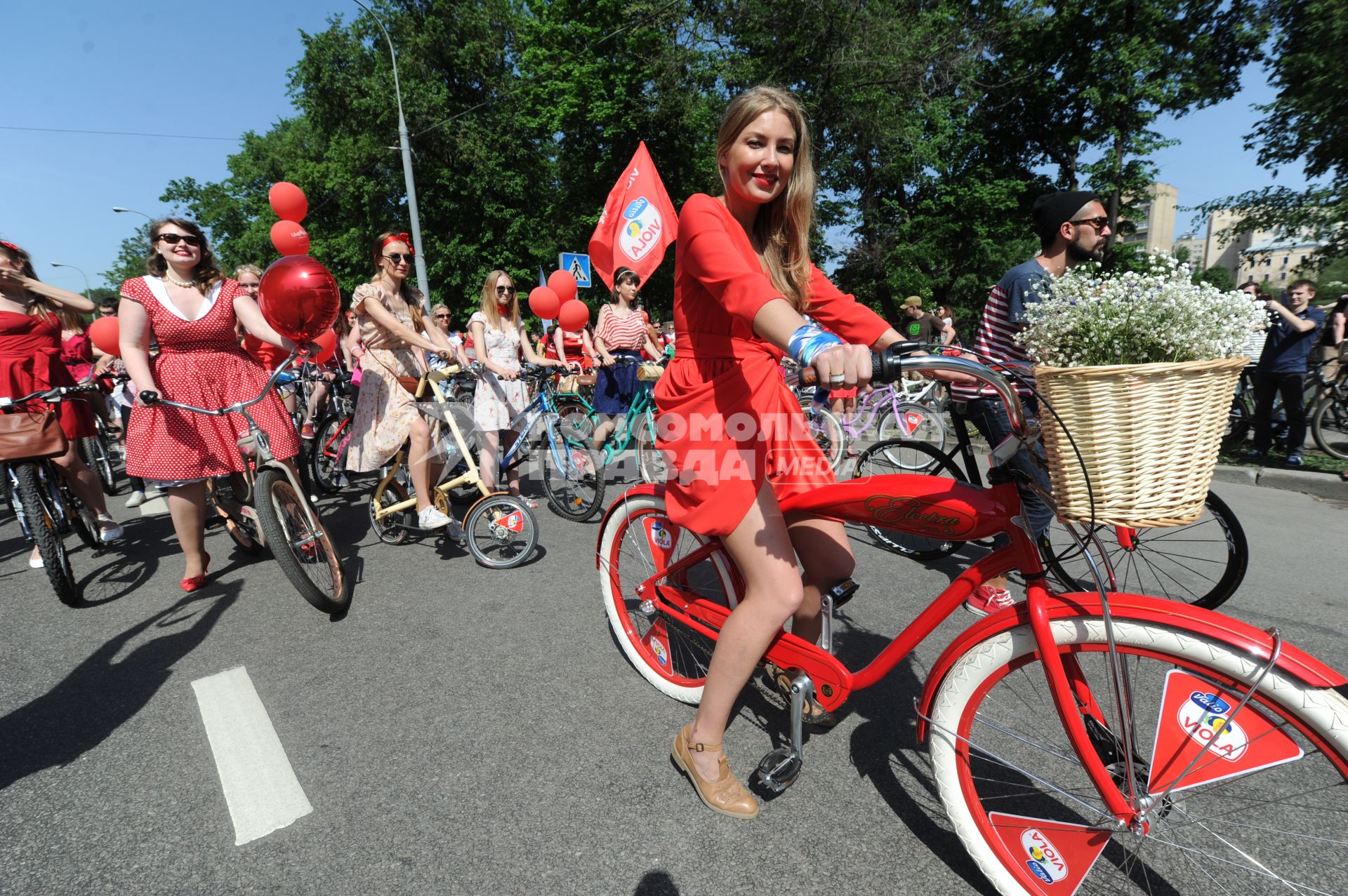 Москва. Участники велопробега.