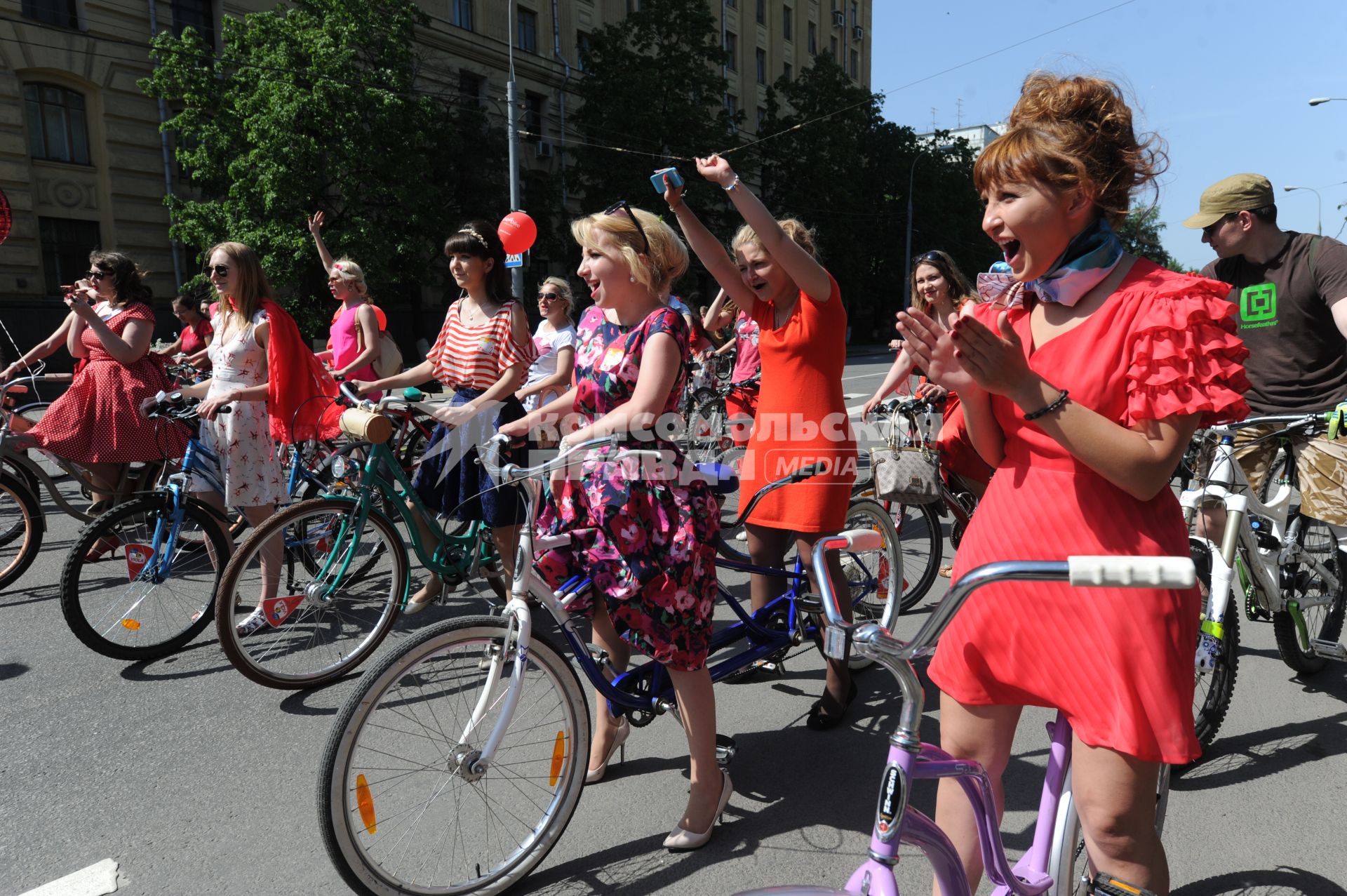 Москва. Участники велопробега.