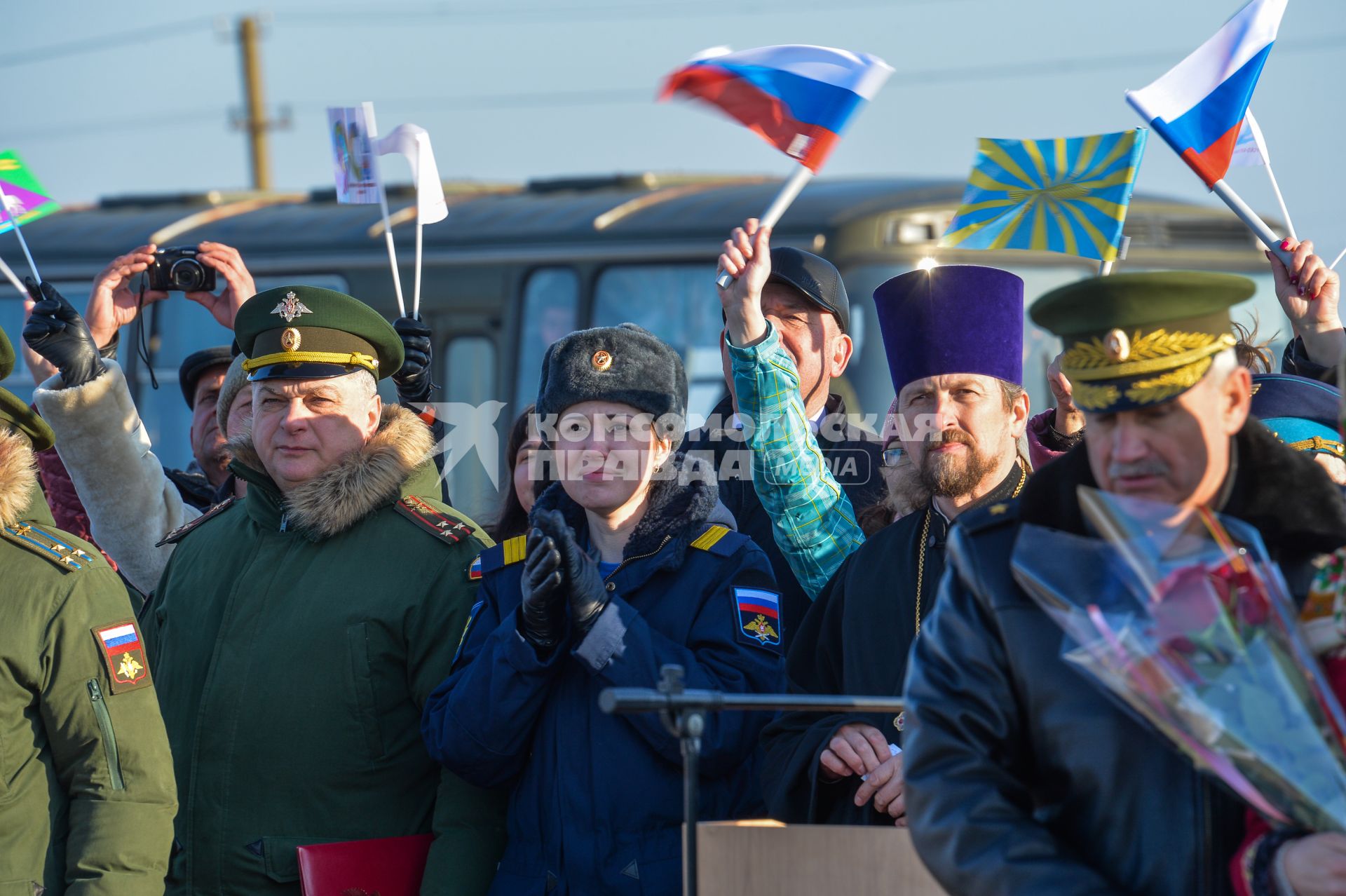 Краснодар. Встреча экипажей летчиков  штурмовиков Су-25 ВКС России, вернувшихся из Сирии на, на аэродром в Приморско-Ахтарске.