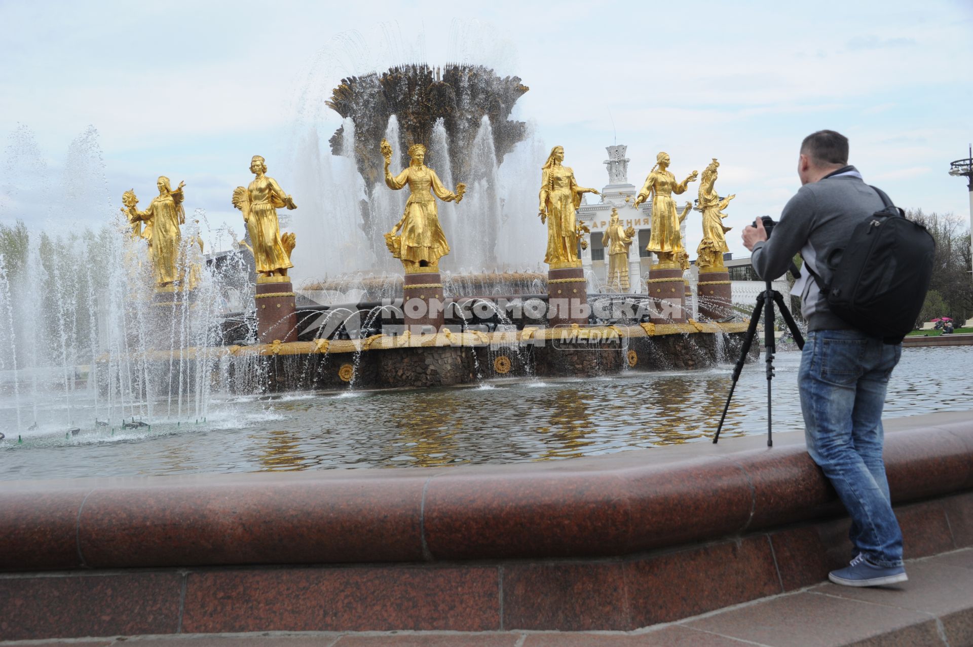 Москва. Фонтан`Дружба народов` на территории ВДНХ.