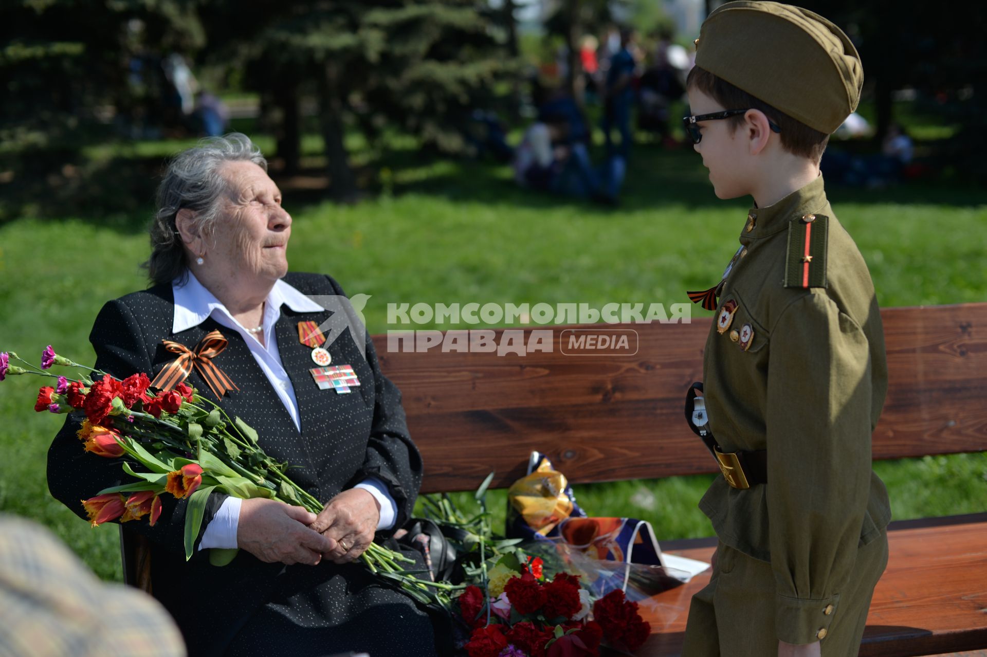 Москва.   Ветеран во время празднования на Поклонной горе 71-й годовщины Победы в Великой Отечественной войне.