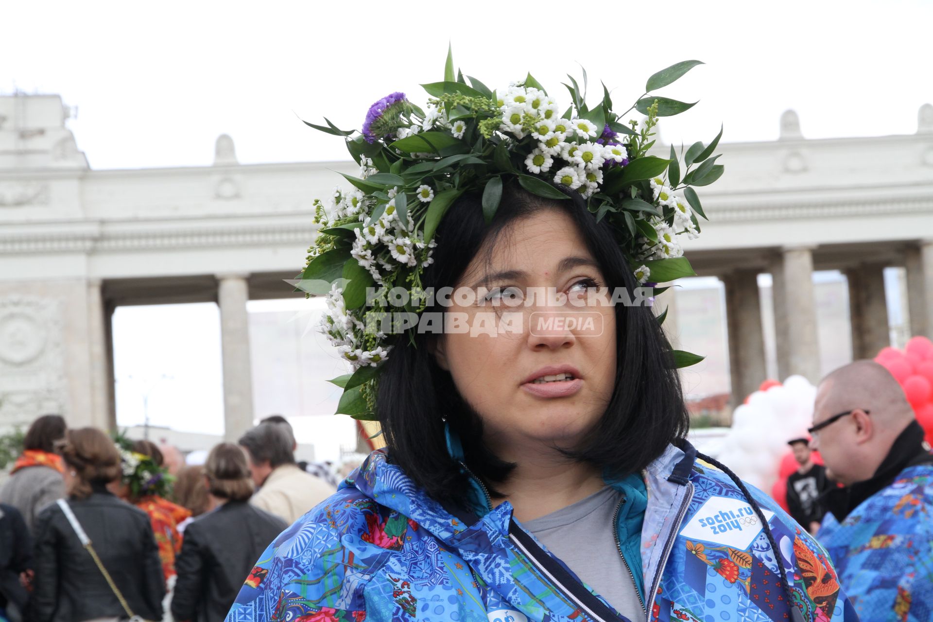 Диск98. Парк Горького. Фестиваль искусств ЧЕРЕШНЕВЫЙ ЛЕС. 2012 год. На снимке: жена Сергея Шакурова Екатерина