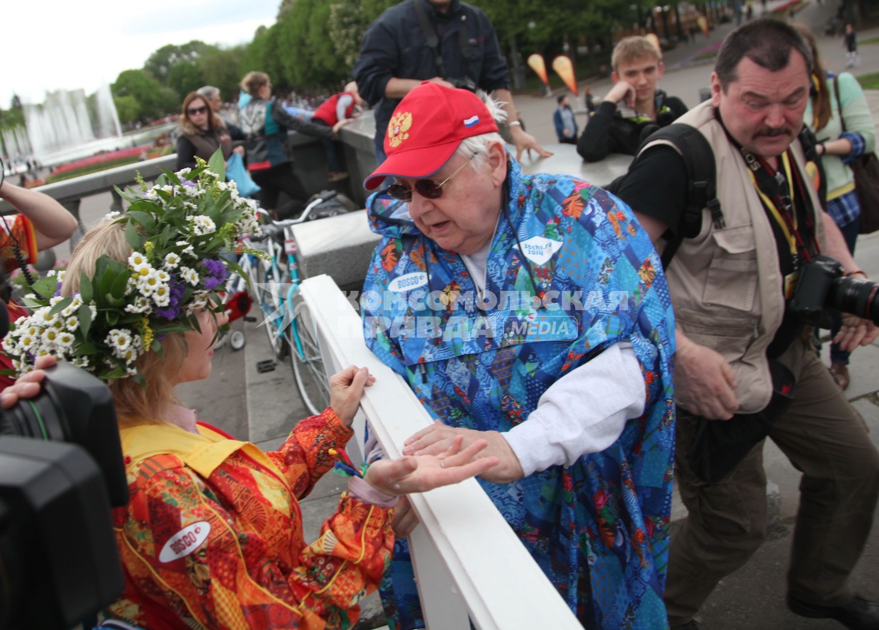 Диск99. Парк Горького. Фестиваль искусств ЧЕРЕШНЕВЫЙ ЛЕС. 2012 год. На снимке: актер, режиссер Табаков Олег и актриса Зудина Марина