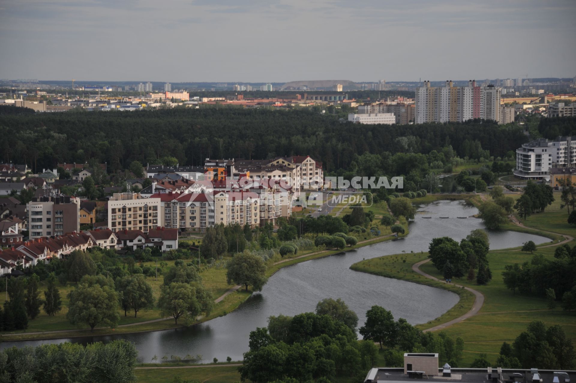 Белоруссия.  Минск.  Панорама города.