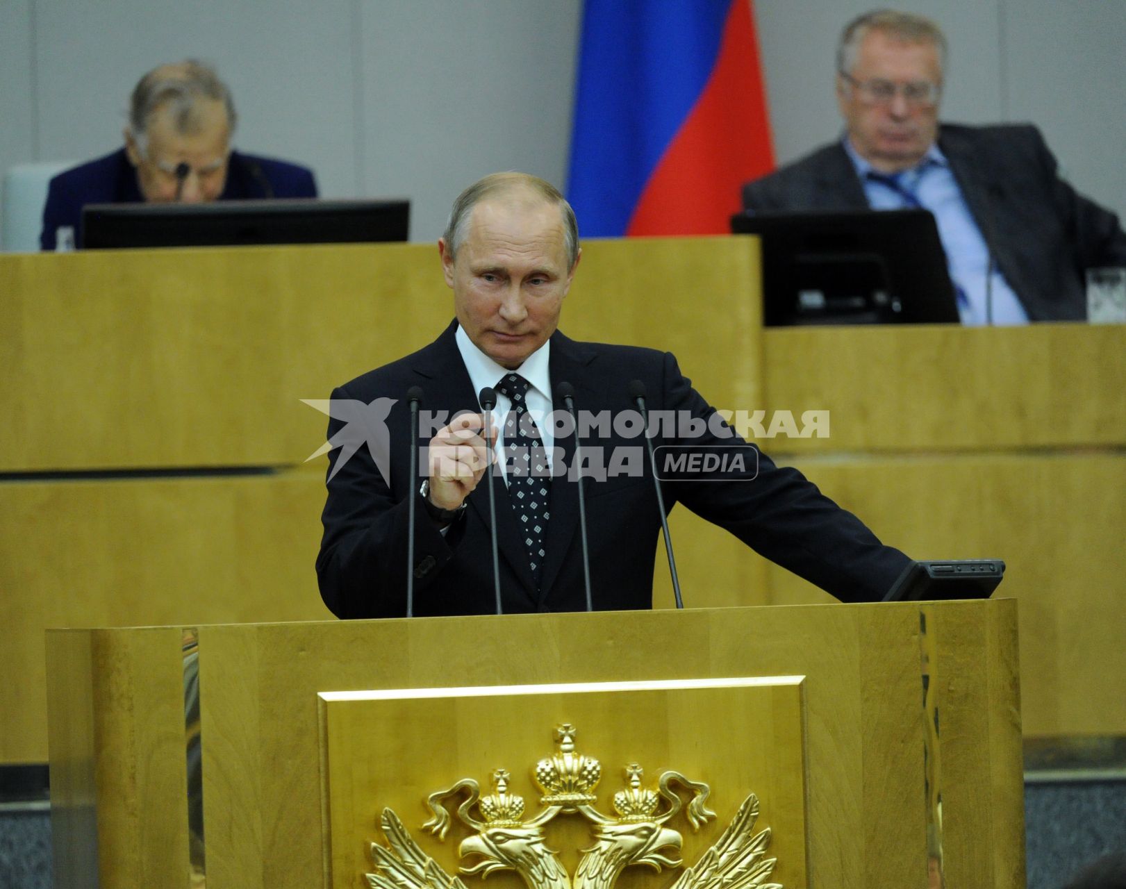 Москва. Президент РФ Владимир Путин на первом пленарном заседании Госдумы РФ седьмого созыва.