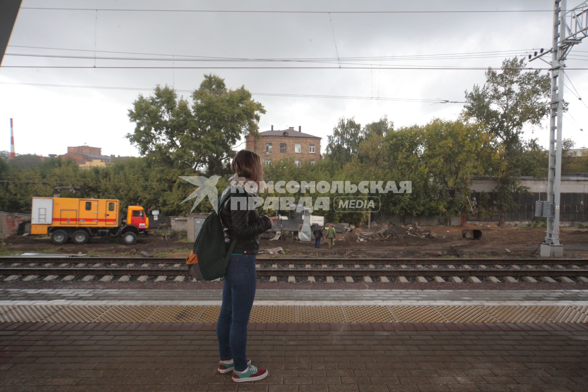 Москва. На станции `Ростокино` Московского центрального кольца (МЦК).