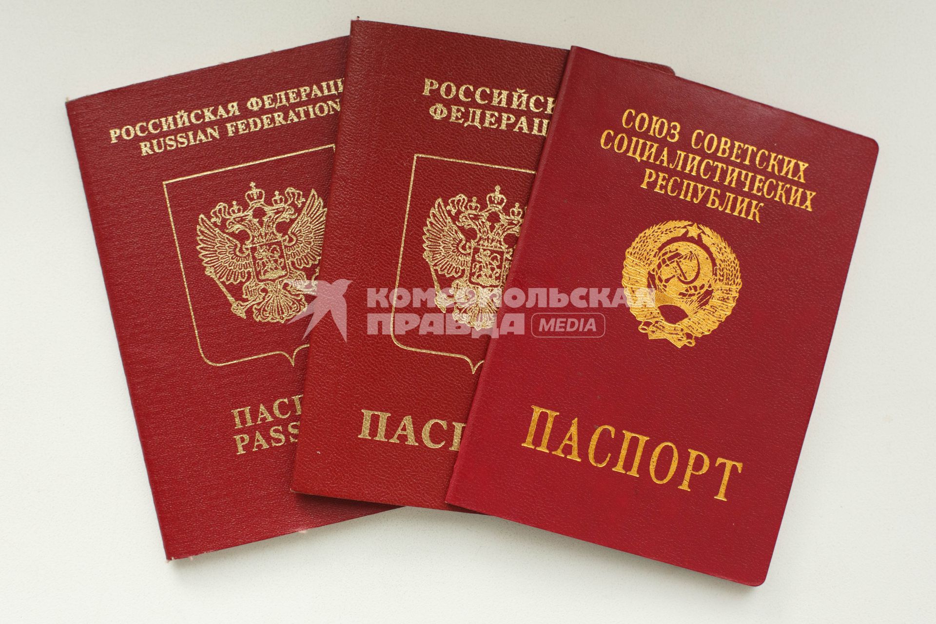 Санкт-Петербург. Паспорт гражданина СССР , российский   и заграничный паспорта  (слева направо).