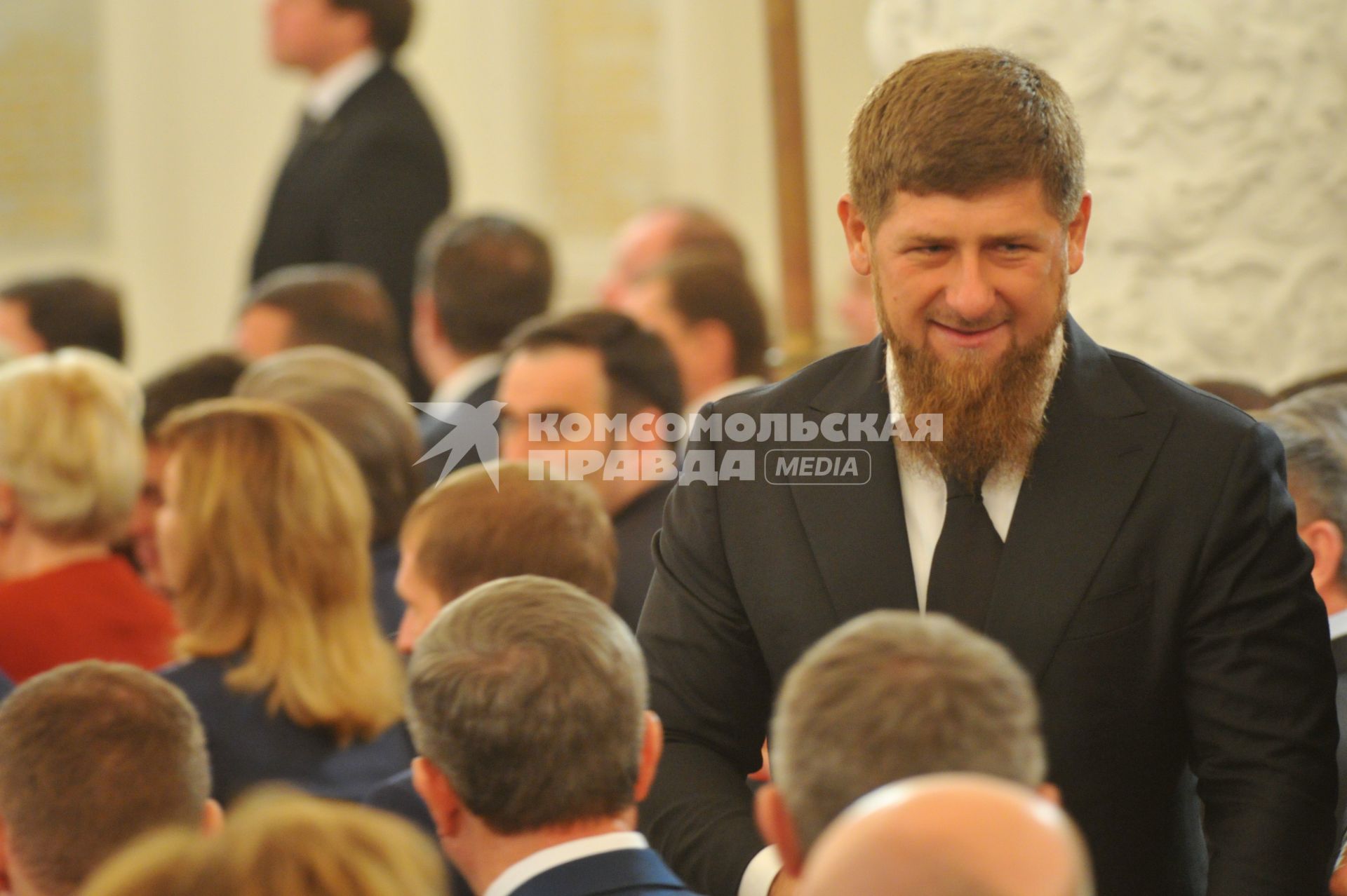 Москва.  Глава Чечни Рамзан Кадыров  перед выступлением президента РФ В.Путина с ежегодным посланием к Федеральному Собранию РФ в Кремле.