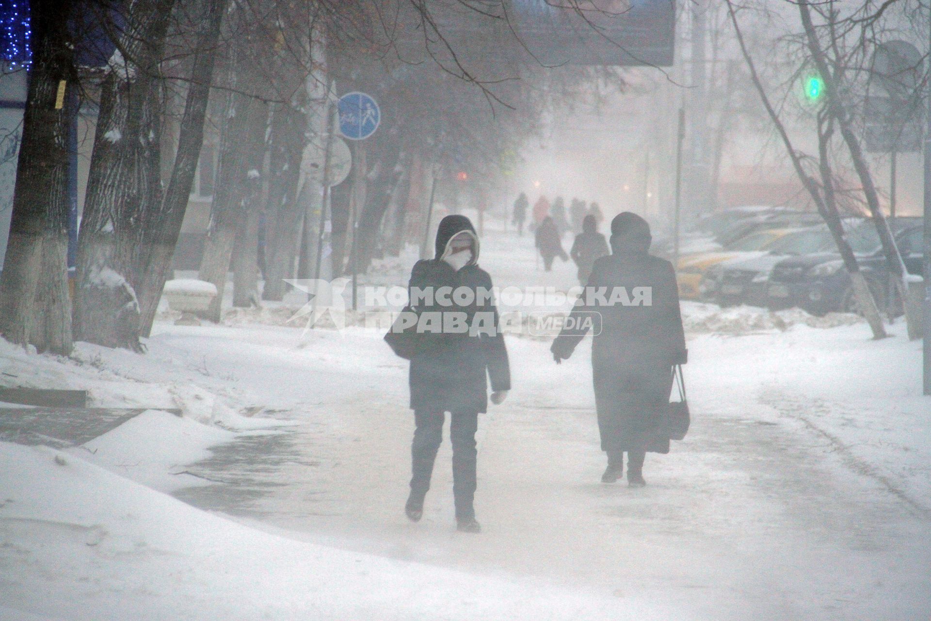 Уфа. Метель в городе.