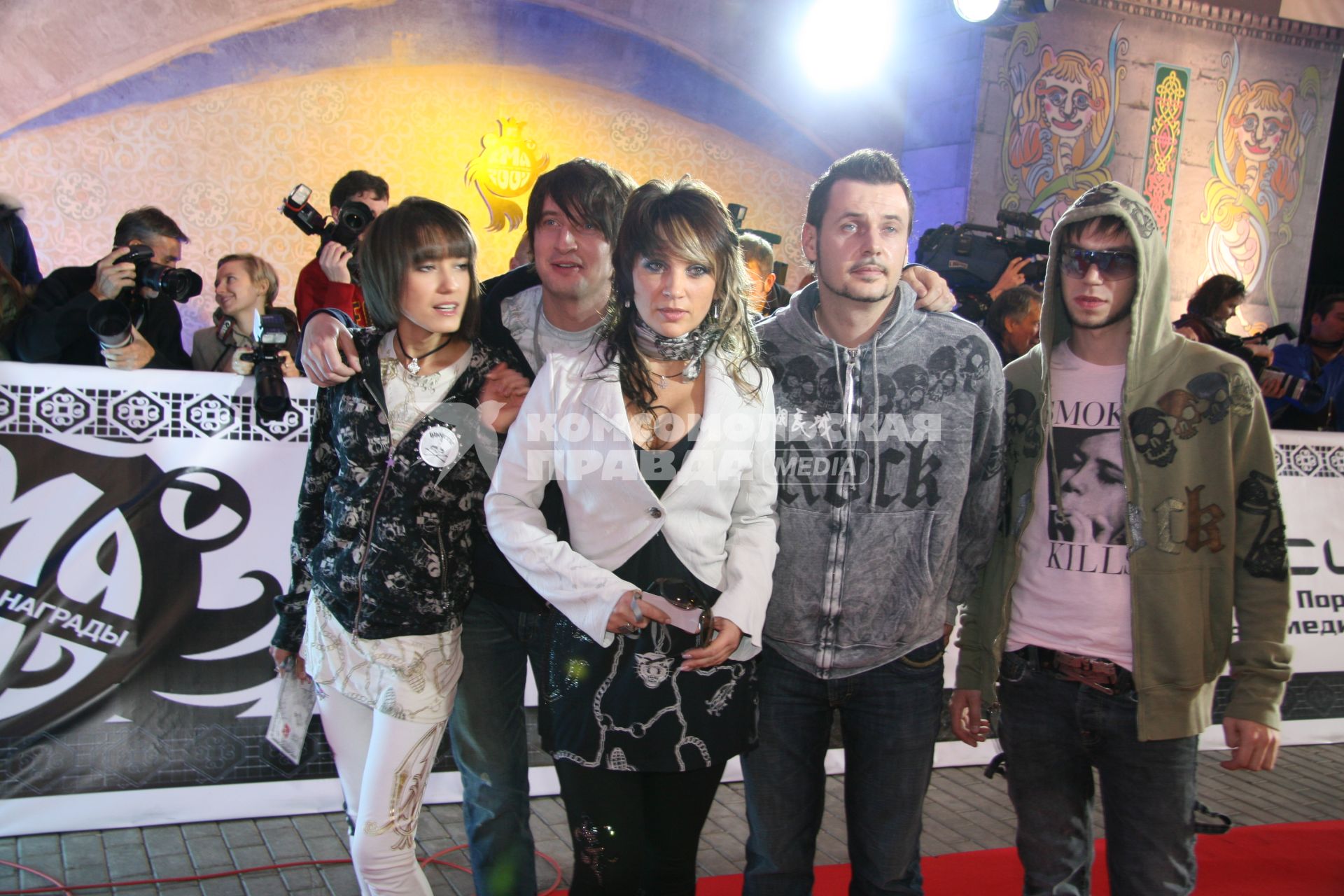 Диск130. Церемония вручения Премии MTV Russian Music Awards 2007. Ледовый дворец на Ходынском поле. Москва. На снимке: участники группы ГОРОД 312