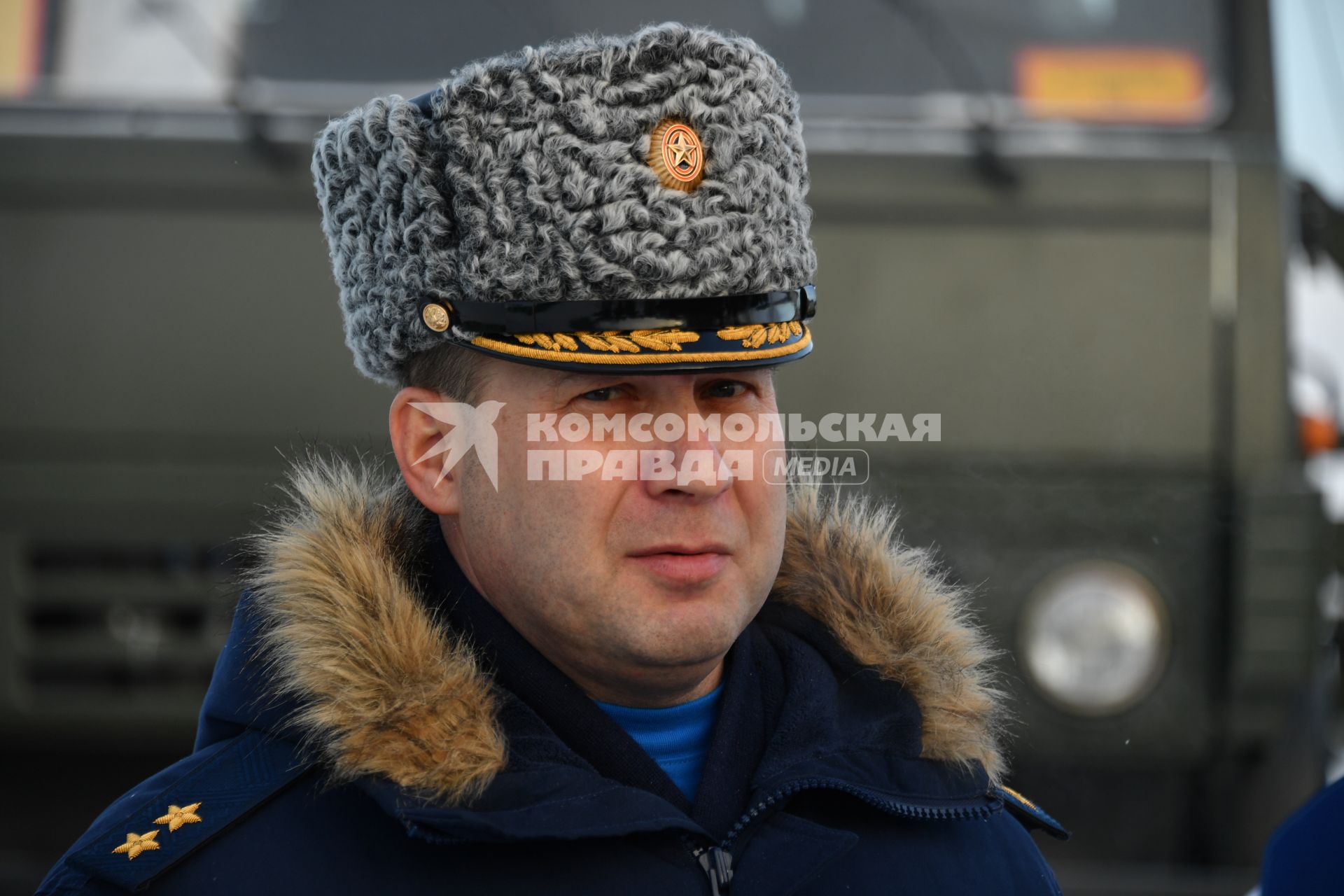 Подольск, Московская область. Командующий 1-й армией ПВО-ПРО особого назначения генерал-лейтенант Андрей Демин .