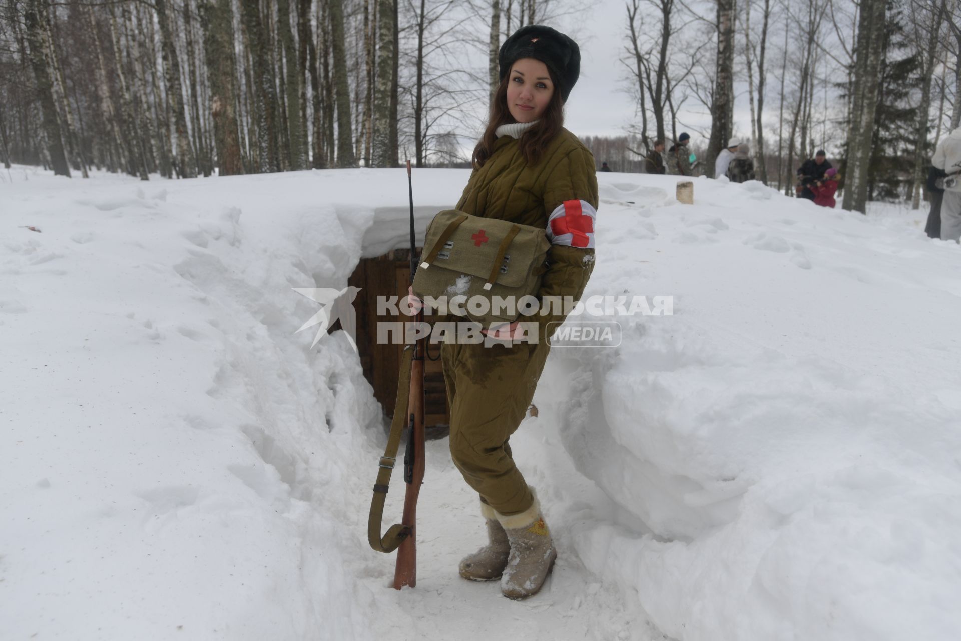 Смоленская область. Военно-историческая реконструкция боя под урочищем Быково, в котором погиб заслон, прикрывший отступление 20-й кавалерийской дивизии в 1942 г.