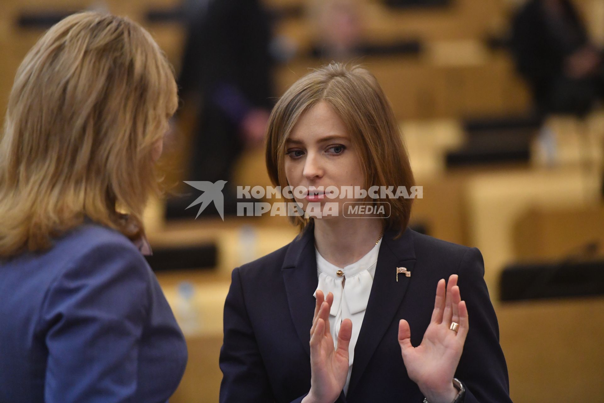 Москва. Заместитель председателя комитета Госдумы РФ по безопасности и противодействию коррупции Наталья Поклонская на пленарном заседании Государственной думы РФ.