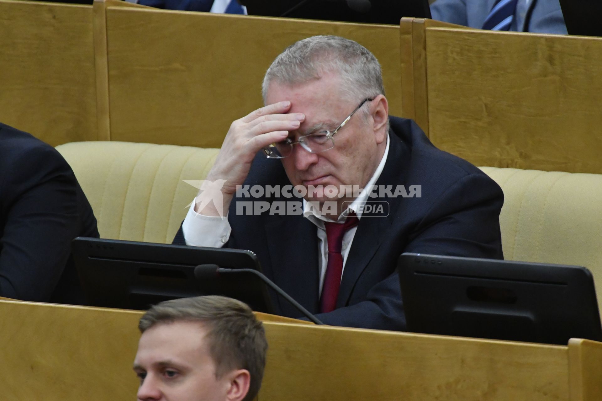 Москва. Лидер ЛДПР Владимир Жириновский  на пленарном заседании Государственной думы РФ.