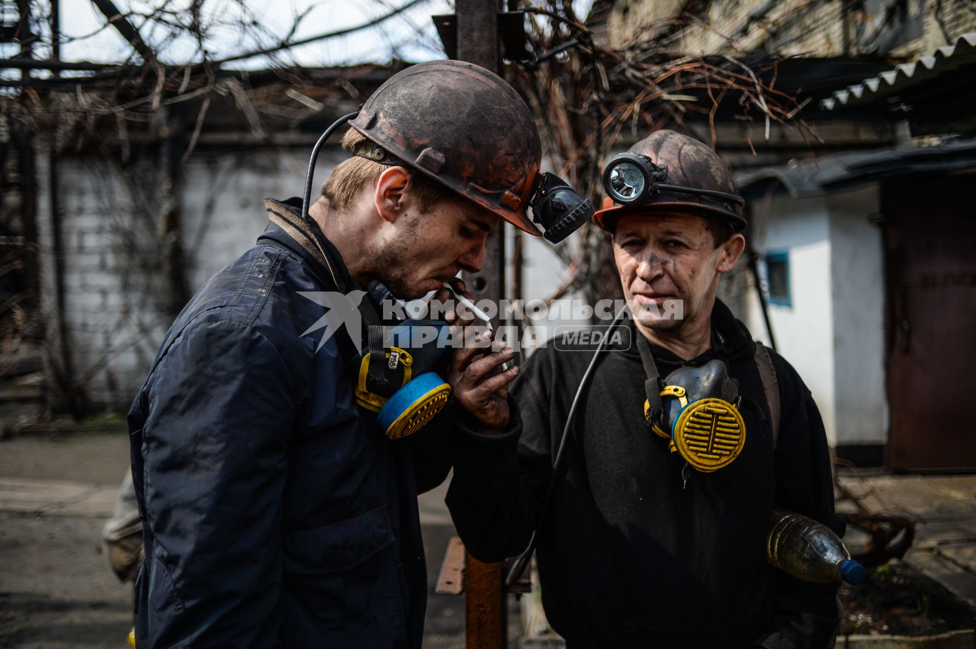 Украина, Донецкая область, Макеевка . Шахтеры  шахты  ` Калиновская-Восточная`.