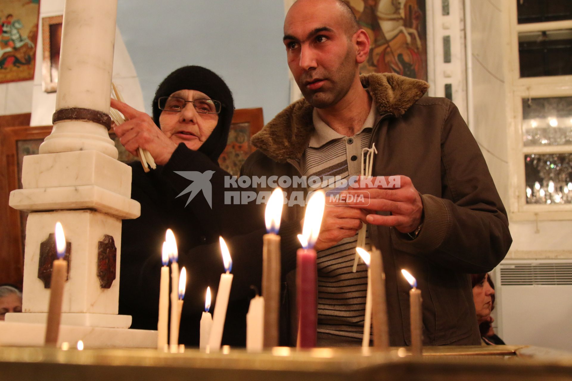 Сирия, Сейдная. Празднование Пасхи в городе Сейдная - вторым после Иерусалима центром христианского паломничества. Пасхальная служба в церкви Святого Ильи.