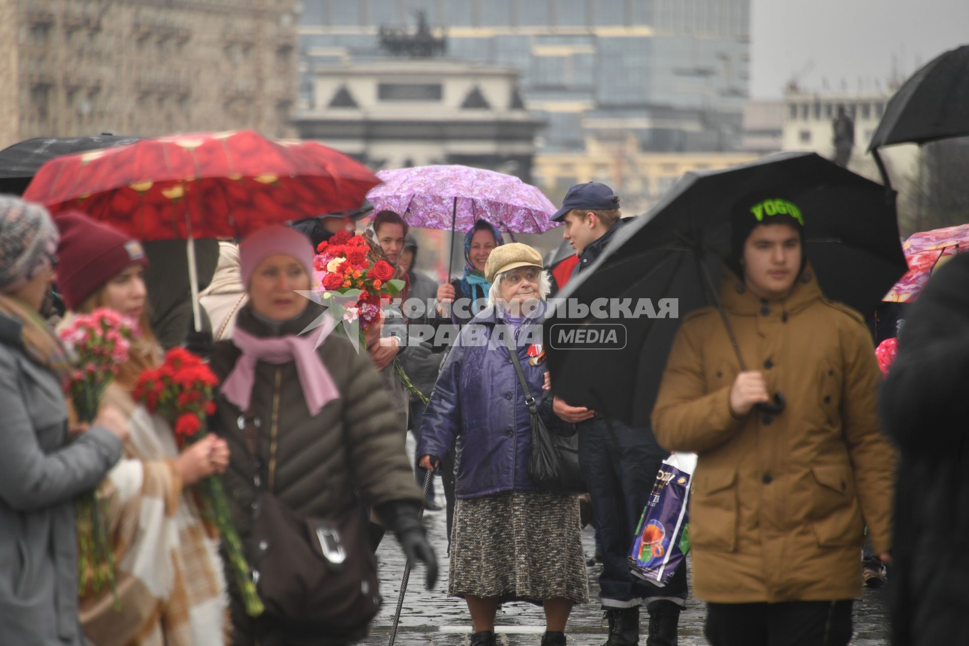 Москва. Ветеран  Великой Отечественной Войны во  время празднования Дня Победы на Поклонной горе.