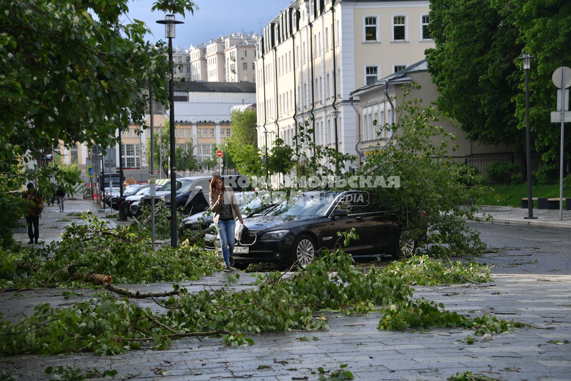 Москва. Последствия урагана в Москве.