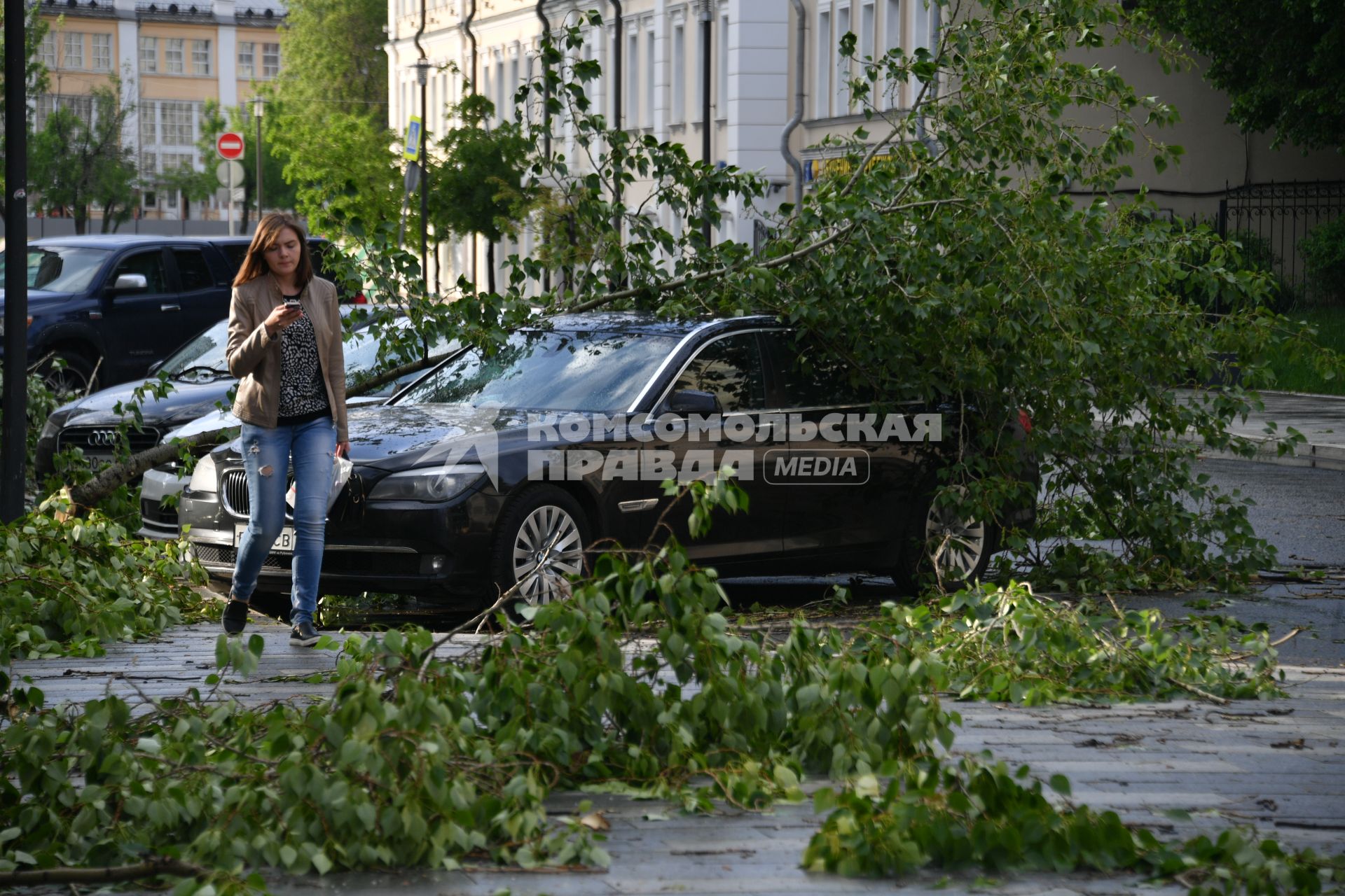 Москва. Последствия урагана в Москве.