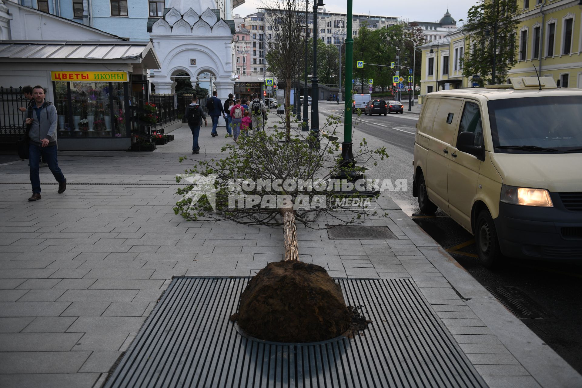 Москва. Последствия урагана в городе.