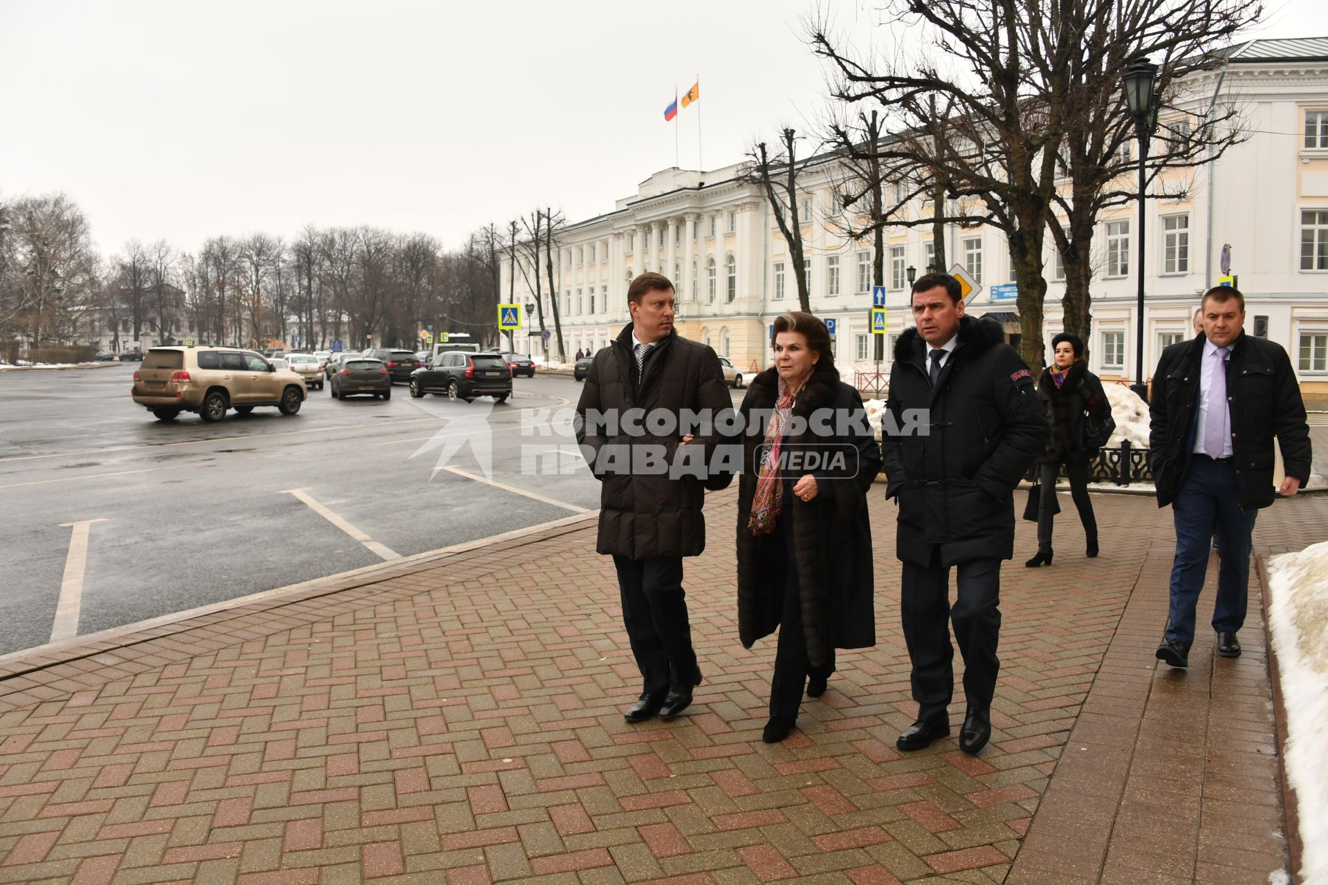 Ярославль. Председатель Правительства Ярославской области Дмитрий Степаненко, депутат Государственной думы России, летчик-космонавт Валентина Терешкова и временно исполняющий обязанности губернатора Ярославской области Дмитрий Миронов.