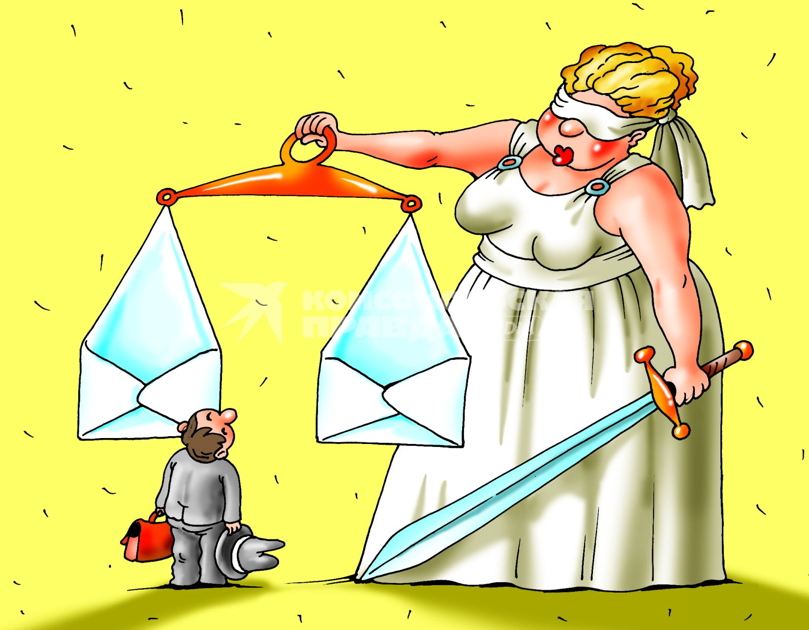 Карикатура на тему коррупции.