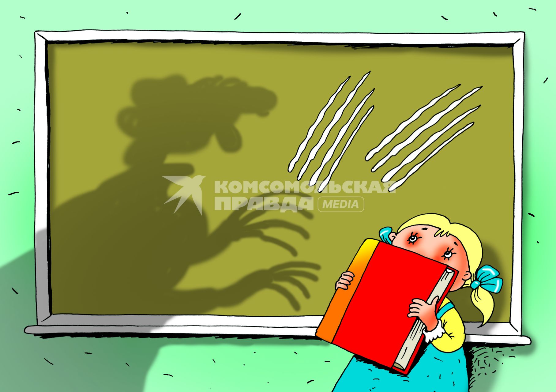 Карикатура на тему унижения в школе.