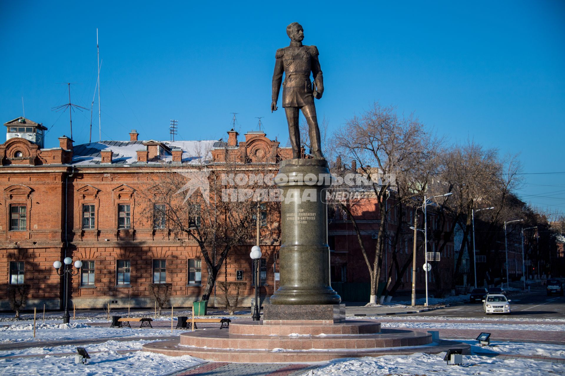 Благовещенск. Памятник основателю города генерал-губернатору Восточной Сибири Николаю Муравьеву-Амурскому.