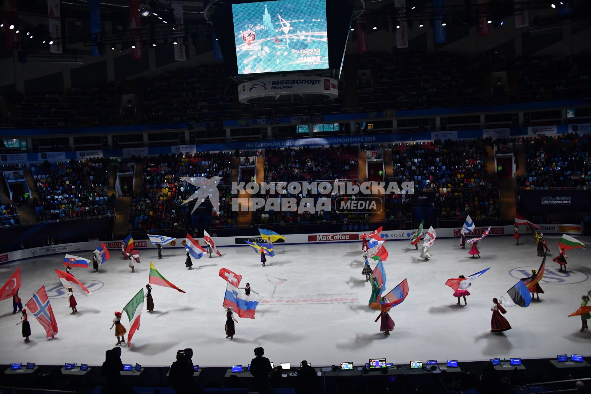 Москва. На церемонии открытия чемпионата Европы по фигурному катанию во Дворце спорта `Мегаспорт`.