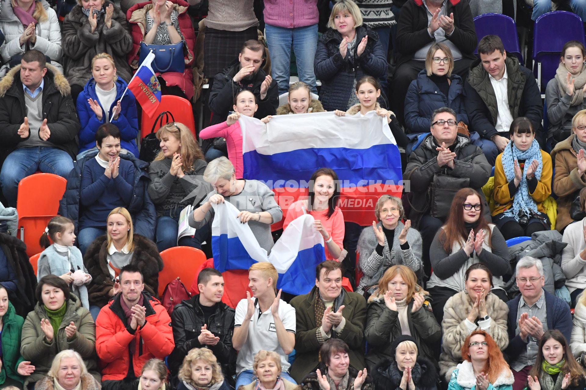 Москва. Во время выступления в короткой программе в женском одиночном катании на чемпионате Европы по фигурному катанию во Дворце спорта `Мегаспорт`.