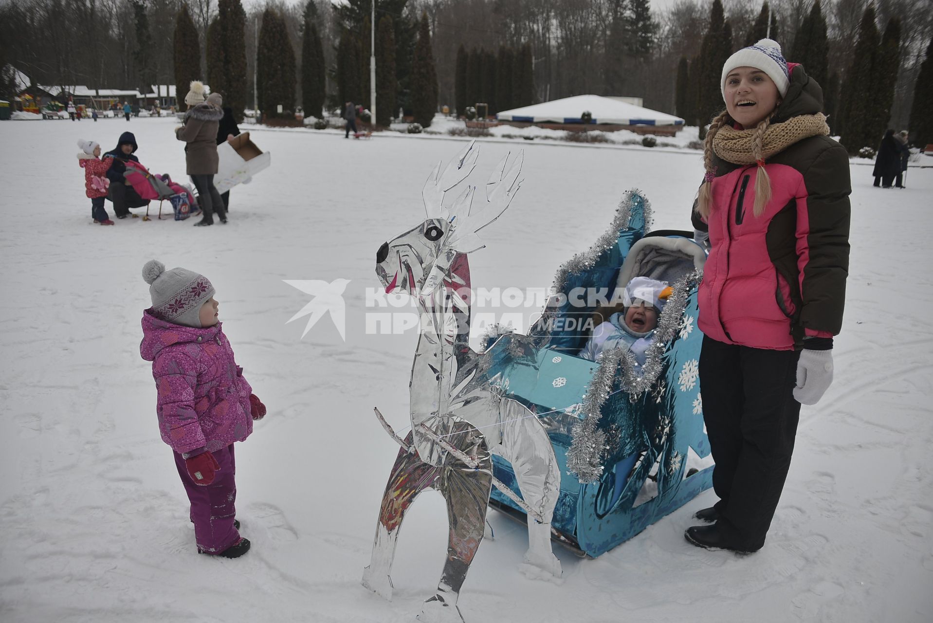 Тула.  Участники фестиваля наряженных санок `Сани-day` в Центральном парке культуры и отдыха им. П.П. Белоусова