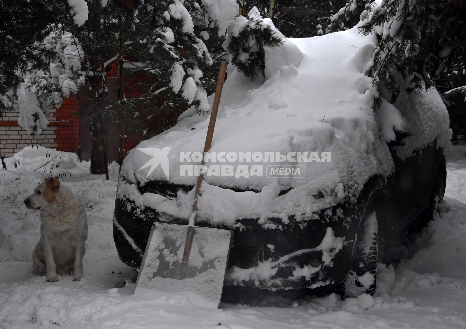 Московская область. Заснеженный автомобиль.