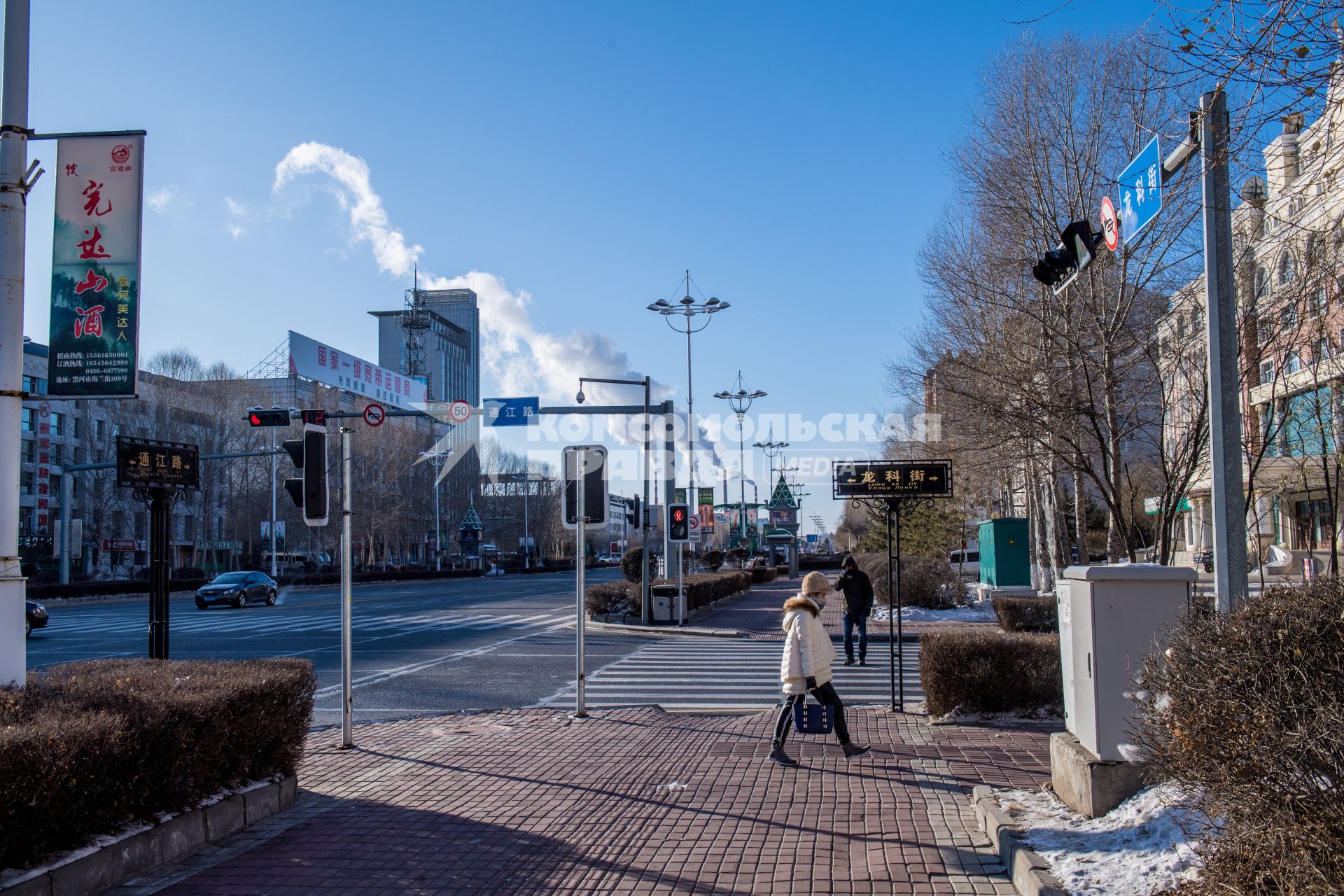 Китай, Хэйхэ. Повседневная жизнь города.