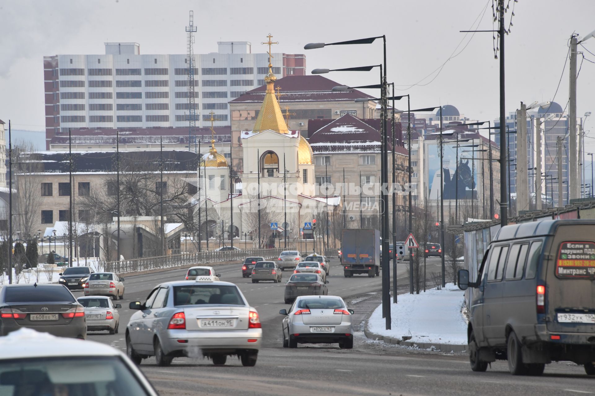 Чечня, Грозный. Одна из улиц города.