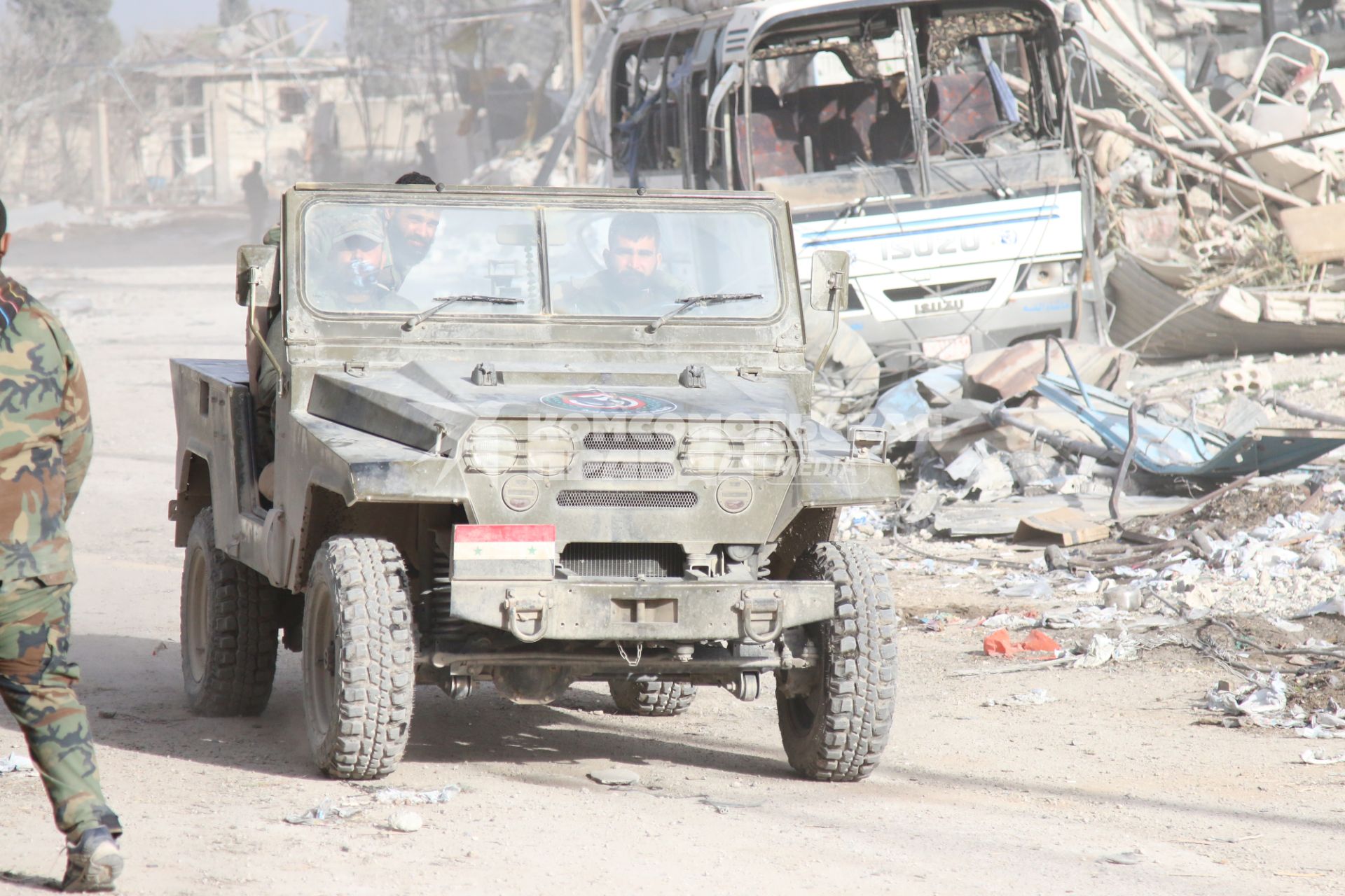 Сирия, п. Хамурия. Сирийские военные в Восточной Гуте.